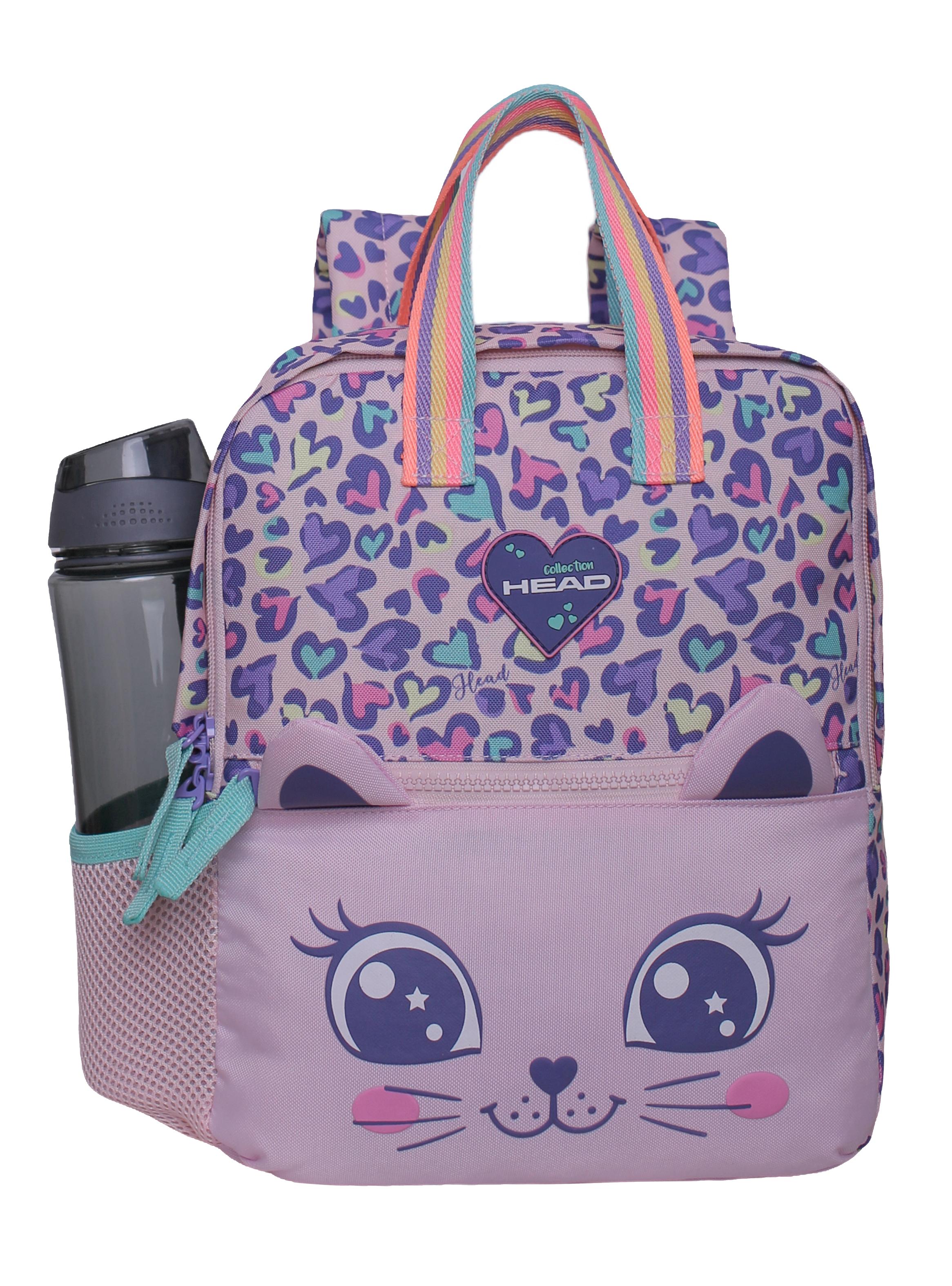 Mochila para Niños Pepa Gato Corazón Rosado-0