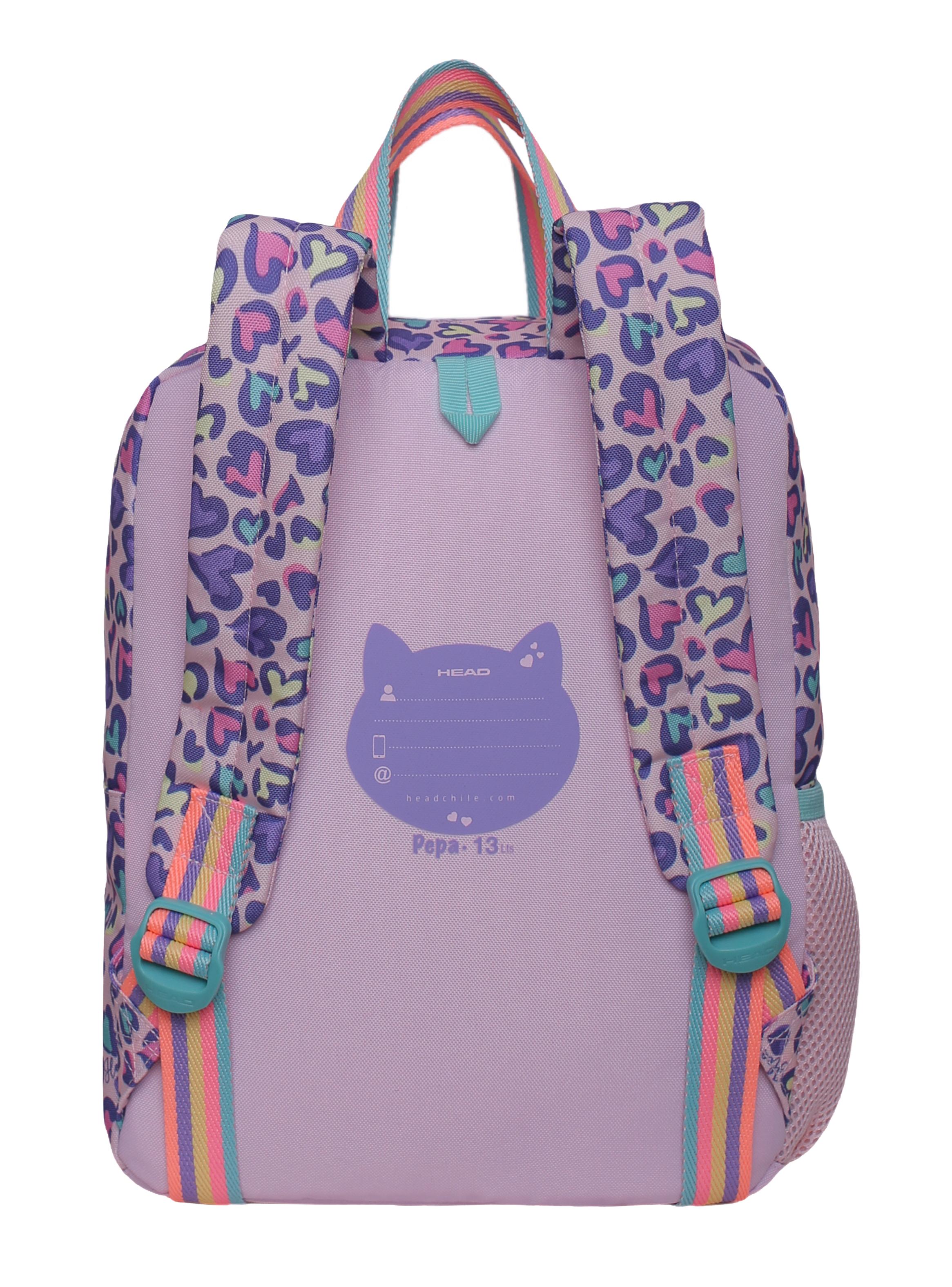 Mochila para Niños Pepa Gato Corazón Rosado-1