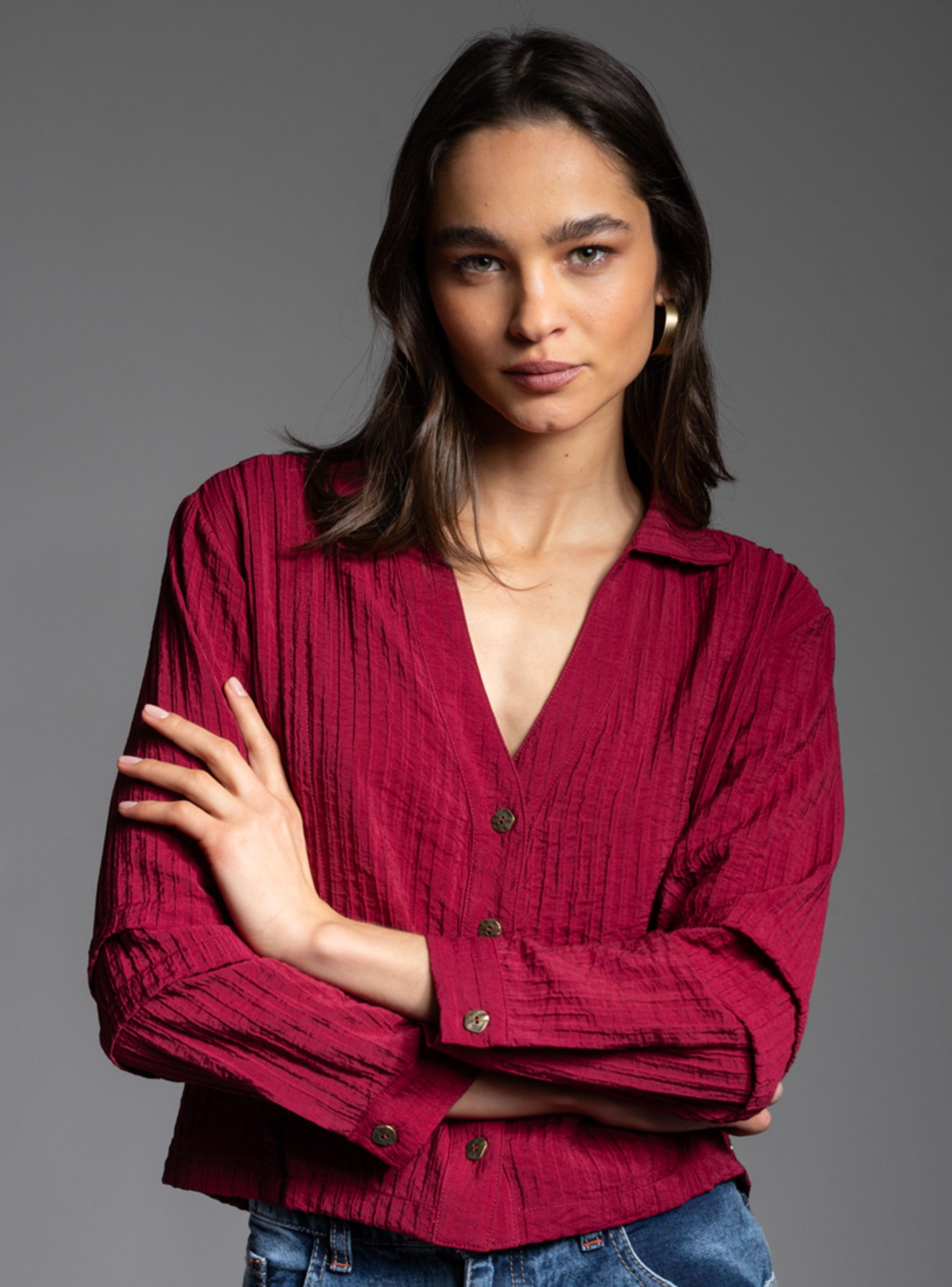Blusa Allira Burdeo-0