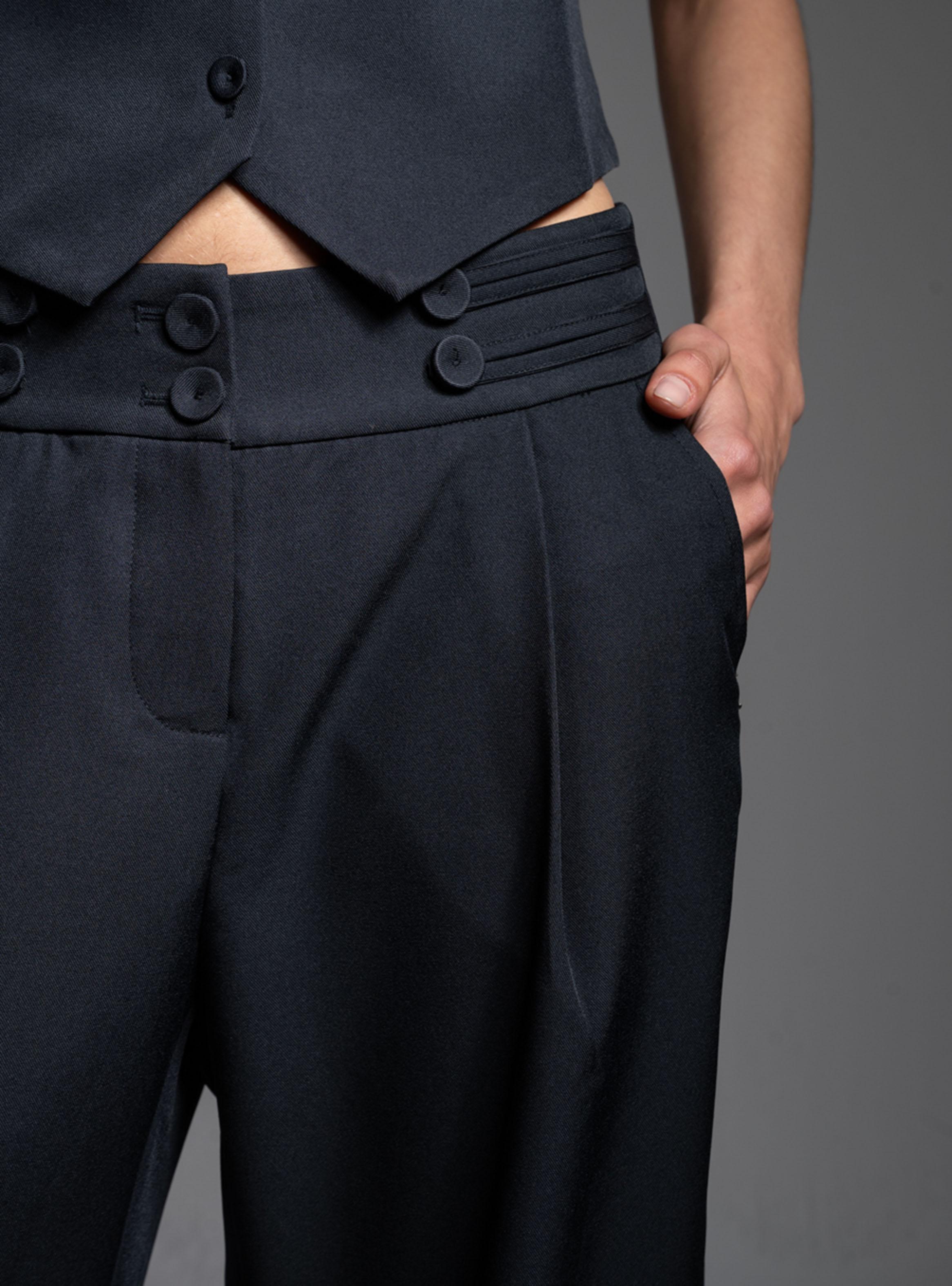 Pantalón Tiro Medio Recto Mia Azul-3