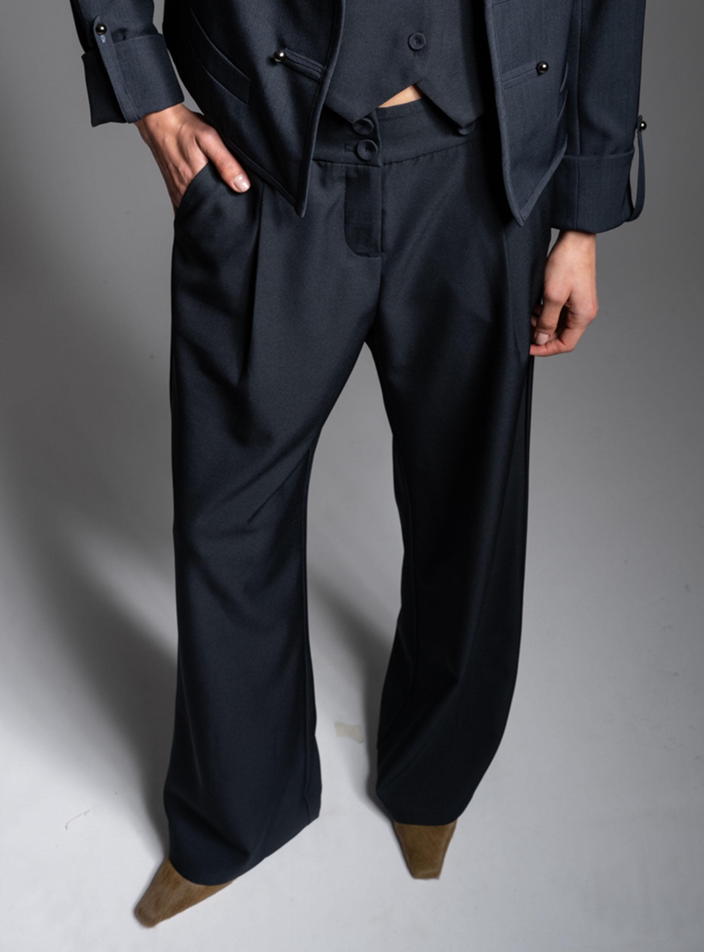 Pantalón Tiro Medio Recto Mia Azul-2