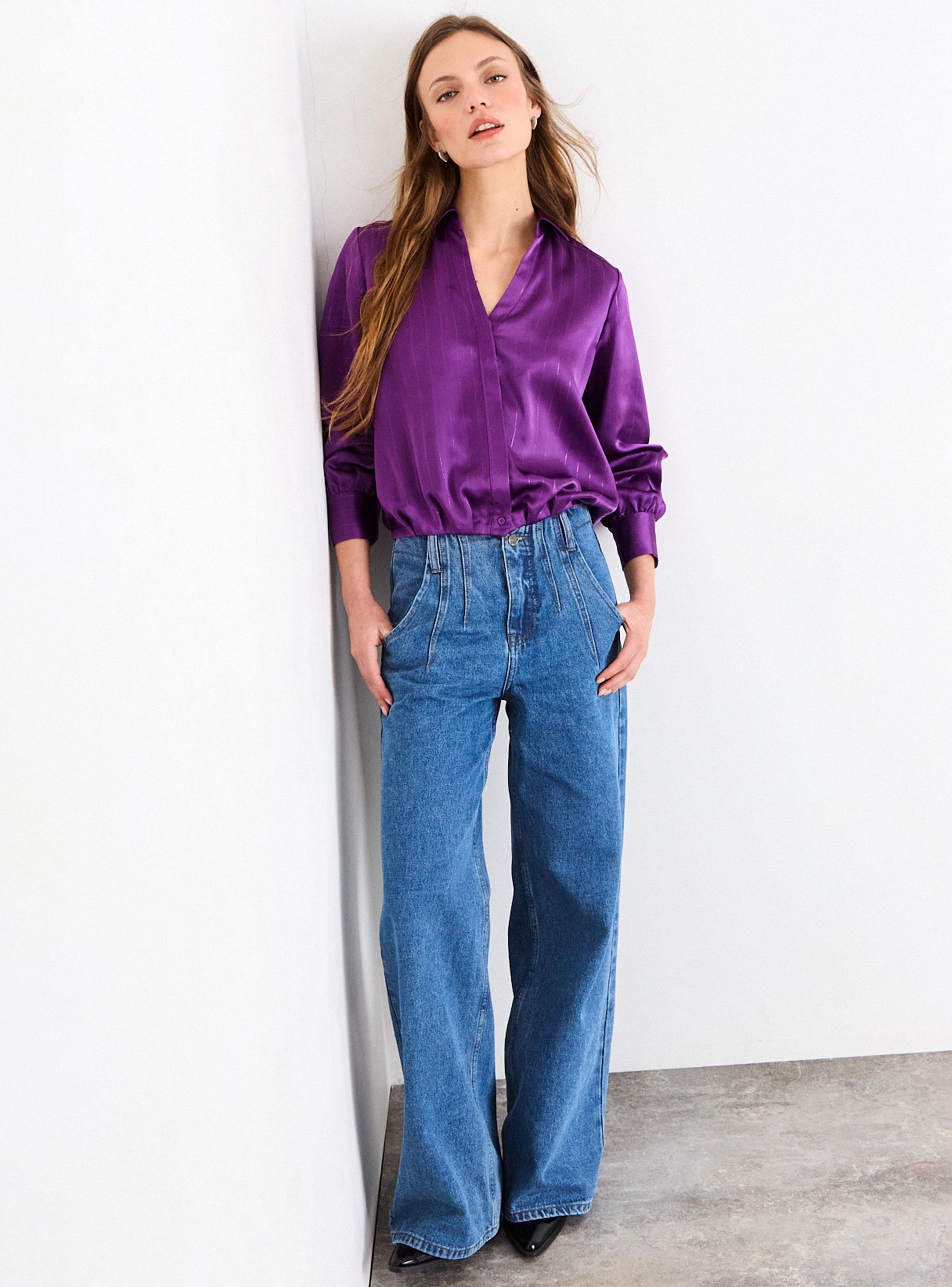 Blusa Lisa con Botón Poliéster-3