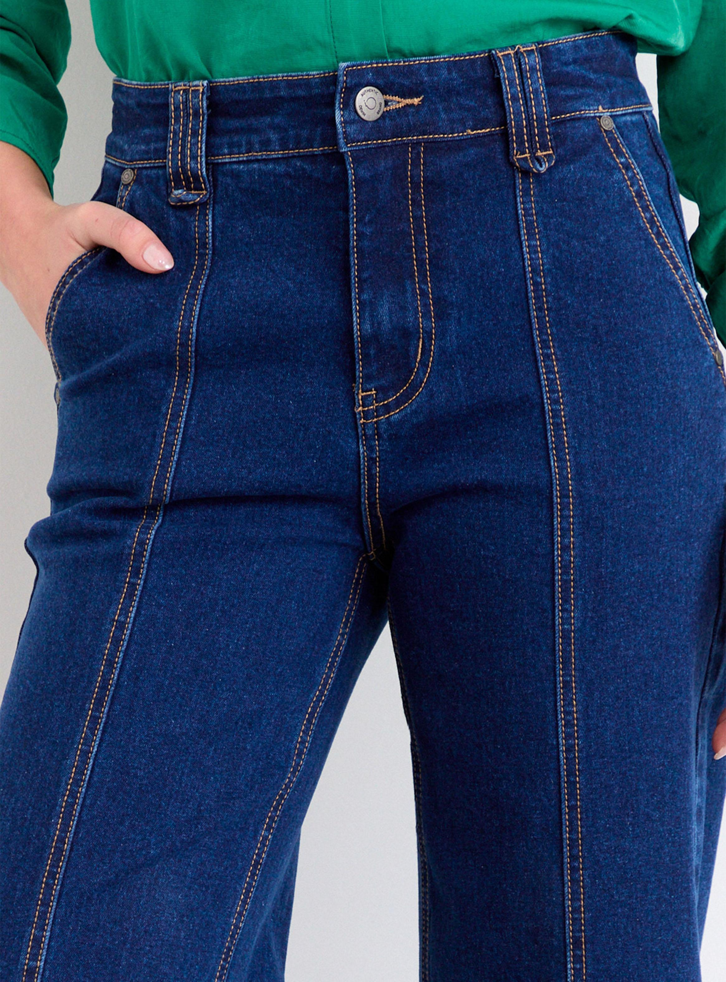 Jeans Liso Wide Leg con Cierre y Tiro Medio-2