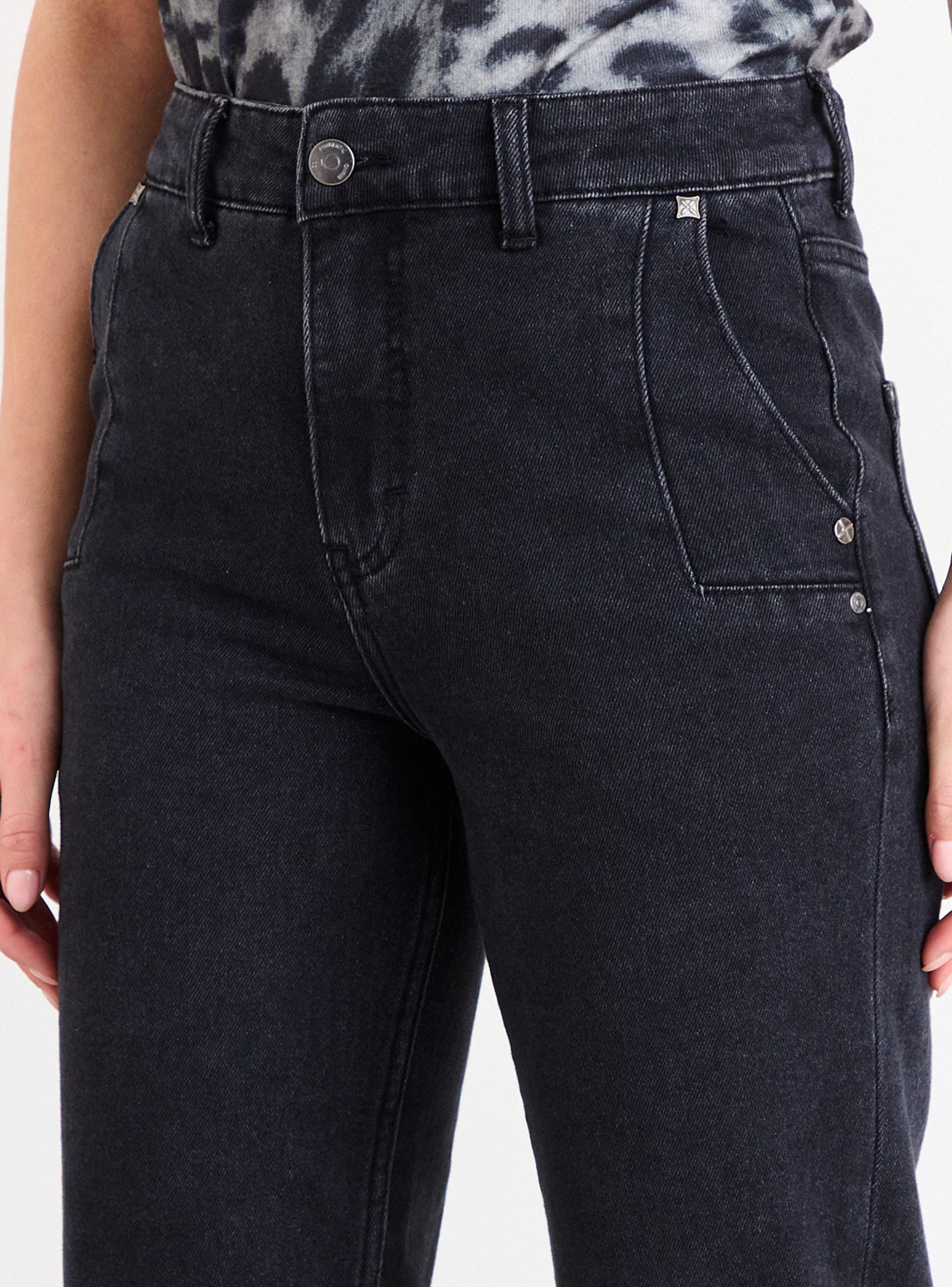 Jeans Liso Terminación con Abertura-3