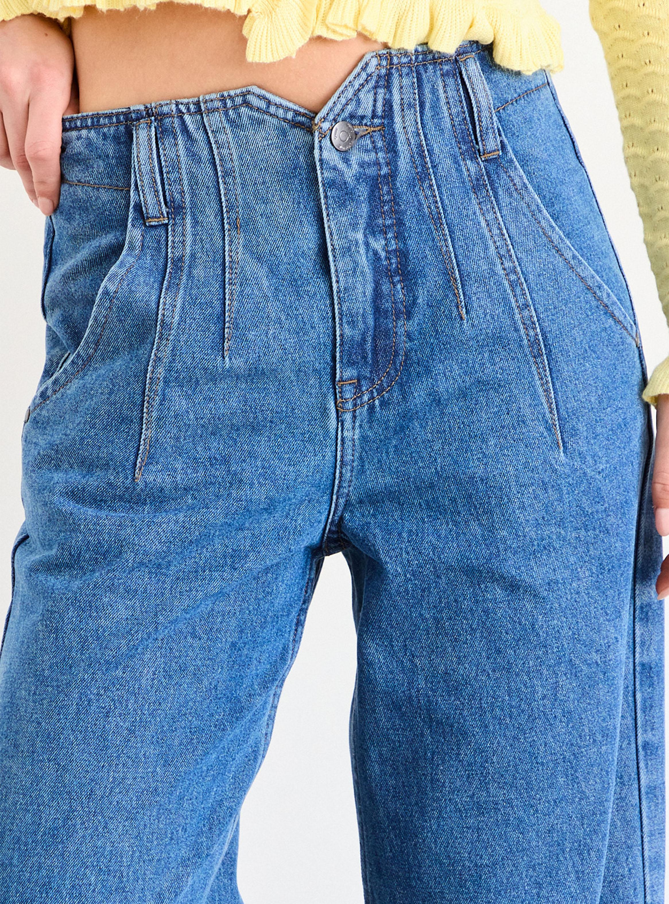 Jeans Liso Wide Leg Cierre y Tiro Medio-2