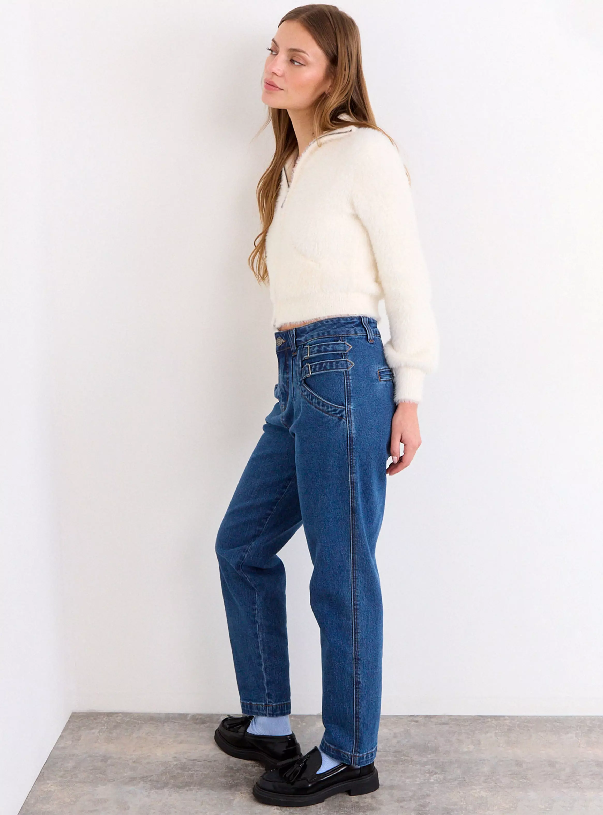 Jeans Liso Mom Fit Medio-4