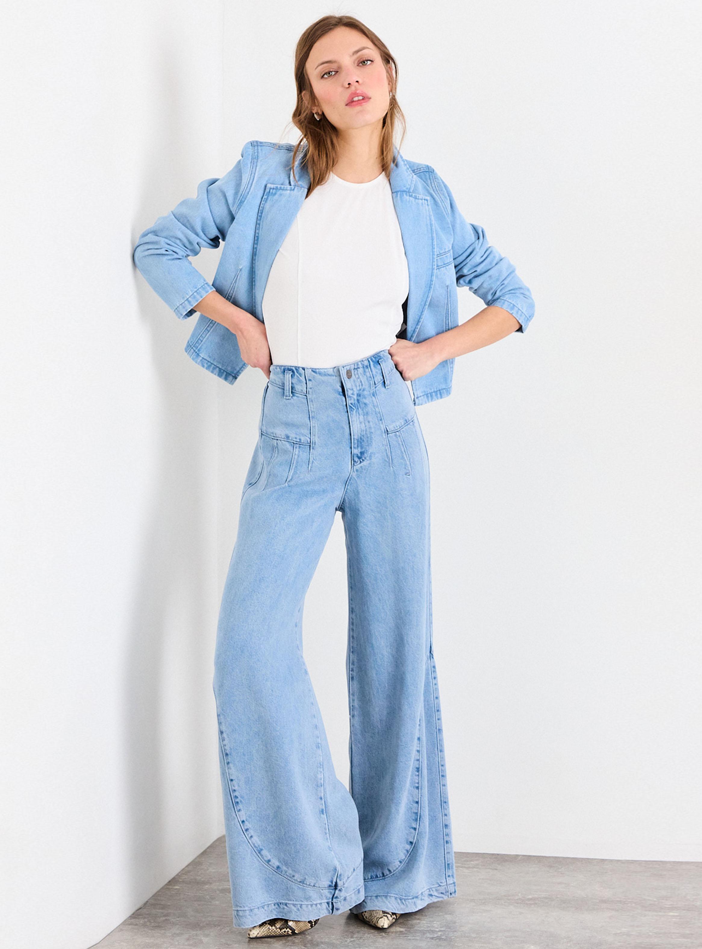 Pantalón Liso con Detalle Wide Leg-4