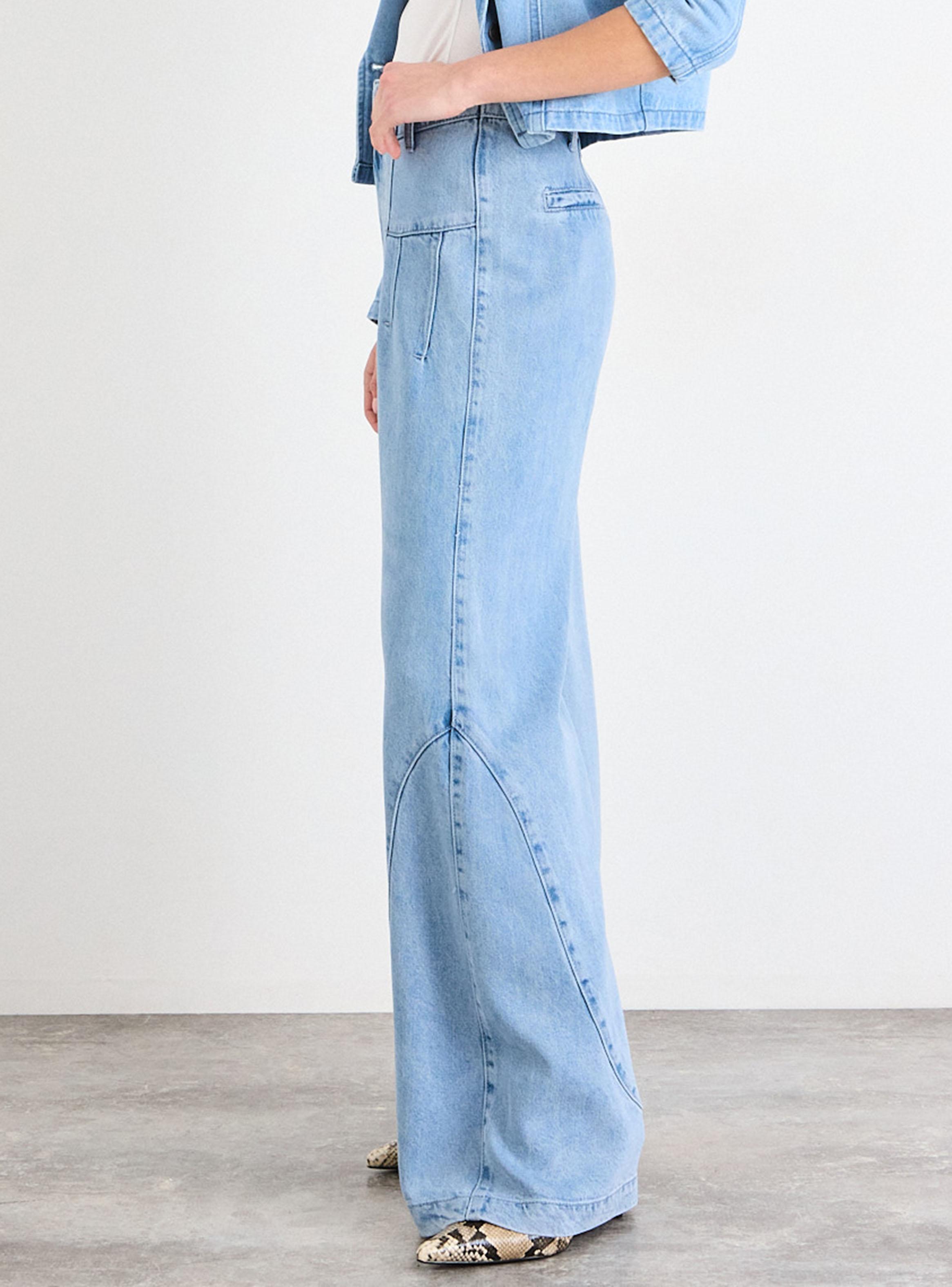 Pantalón Liso con Detalle Wide Leg-2