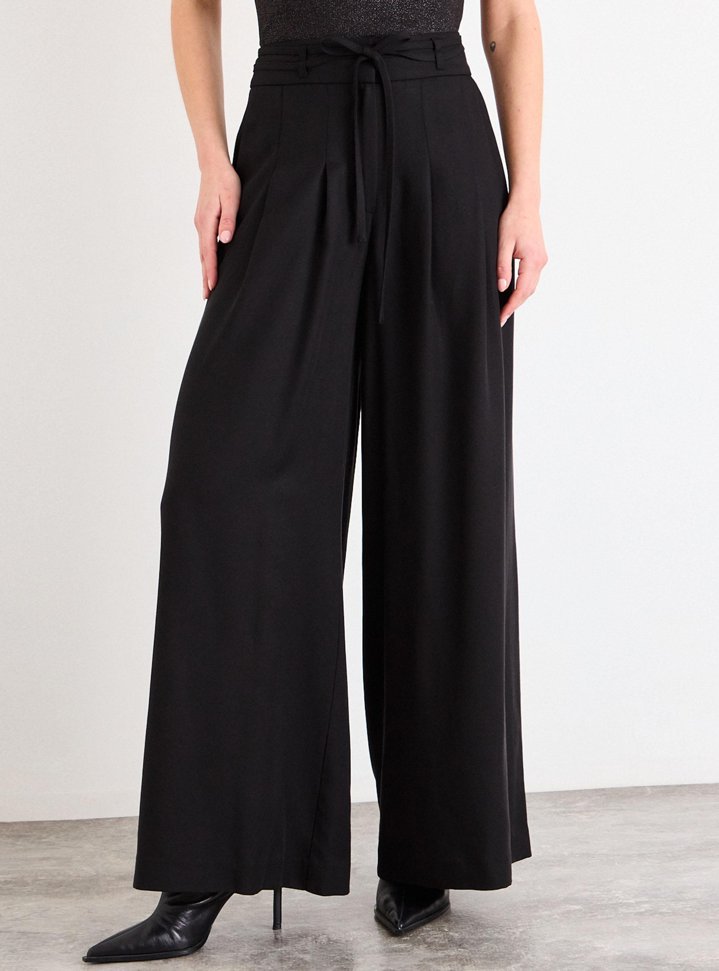 Pantalón Liso Wide Leg con Lazo-0