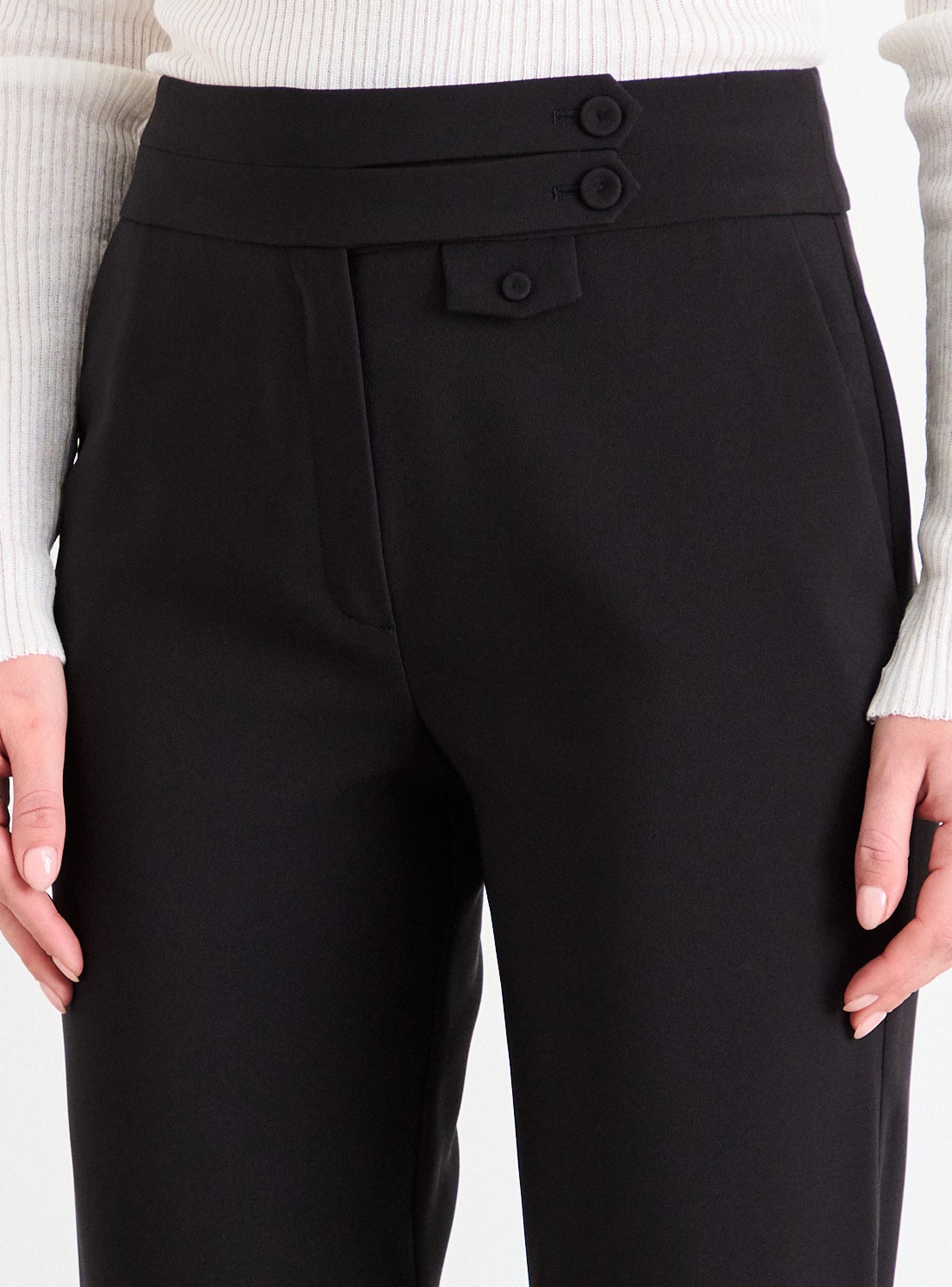 Pantalón Liso Detalle Botón-3
