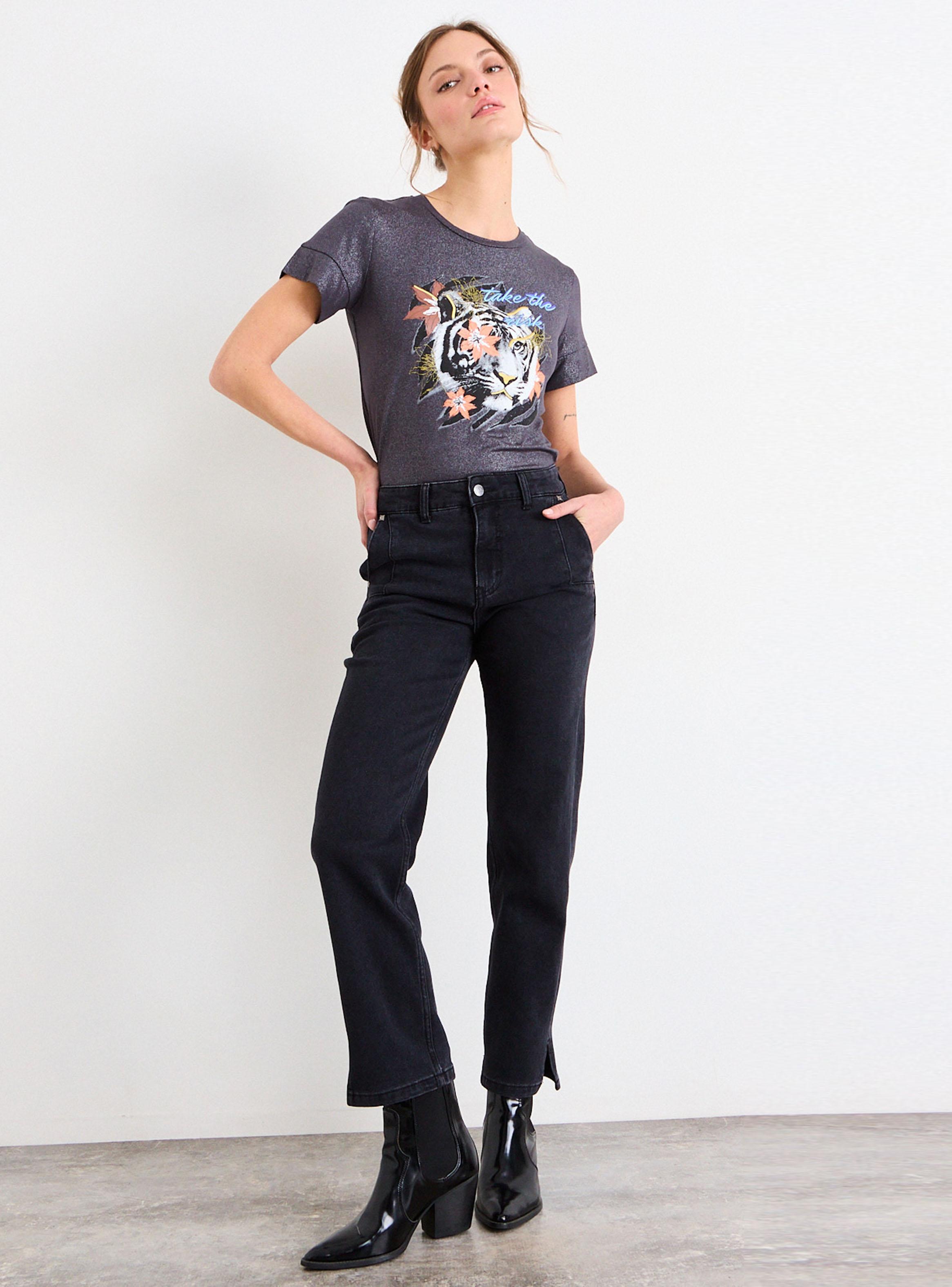 Polera Estampada Tigre Detalle Metalizado-4