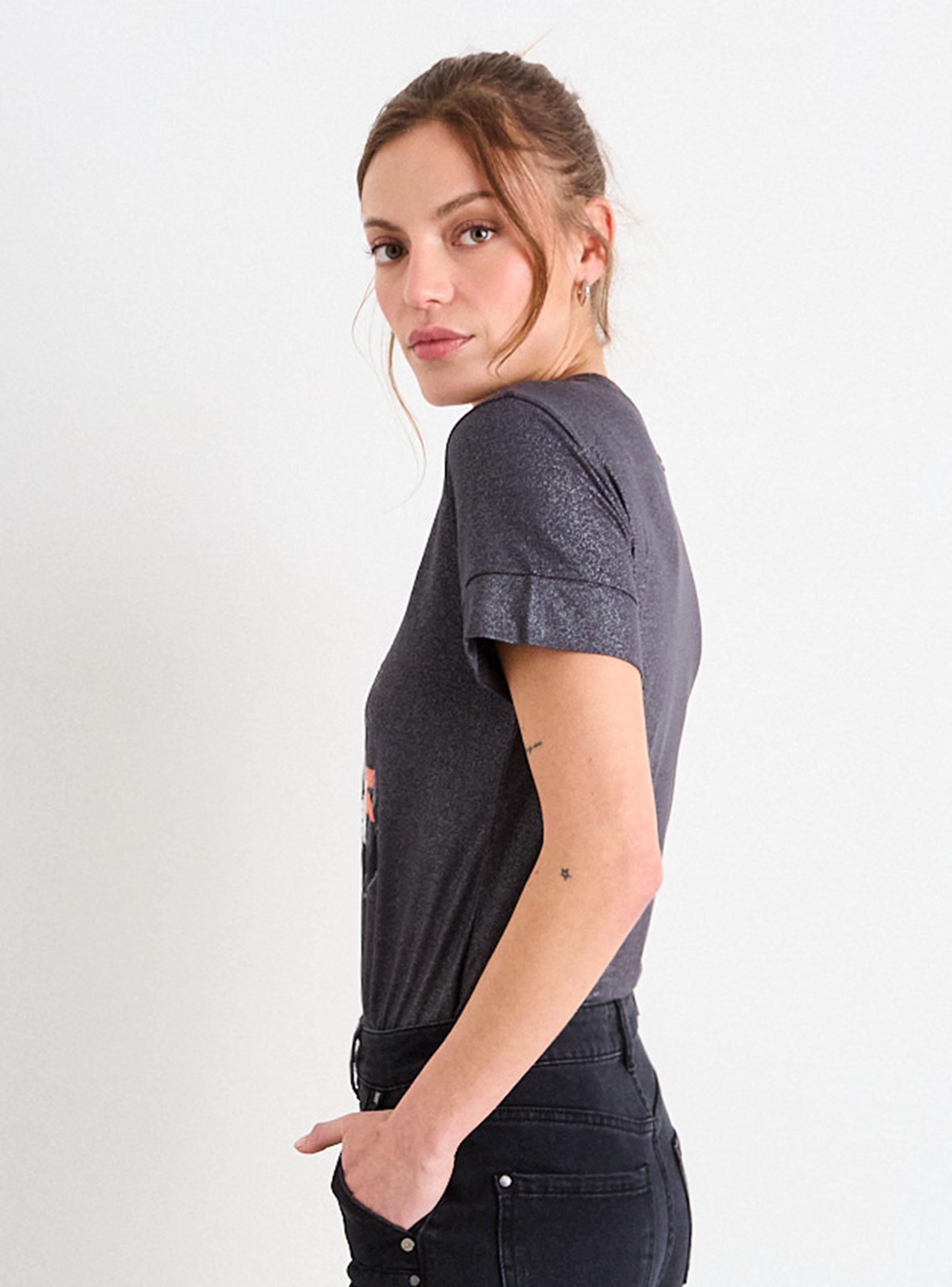 Polera Estampada Tigre Detalle Metalizado-2