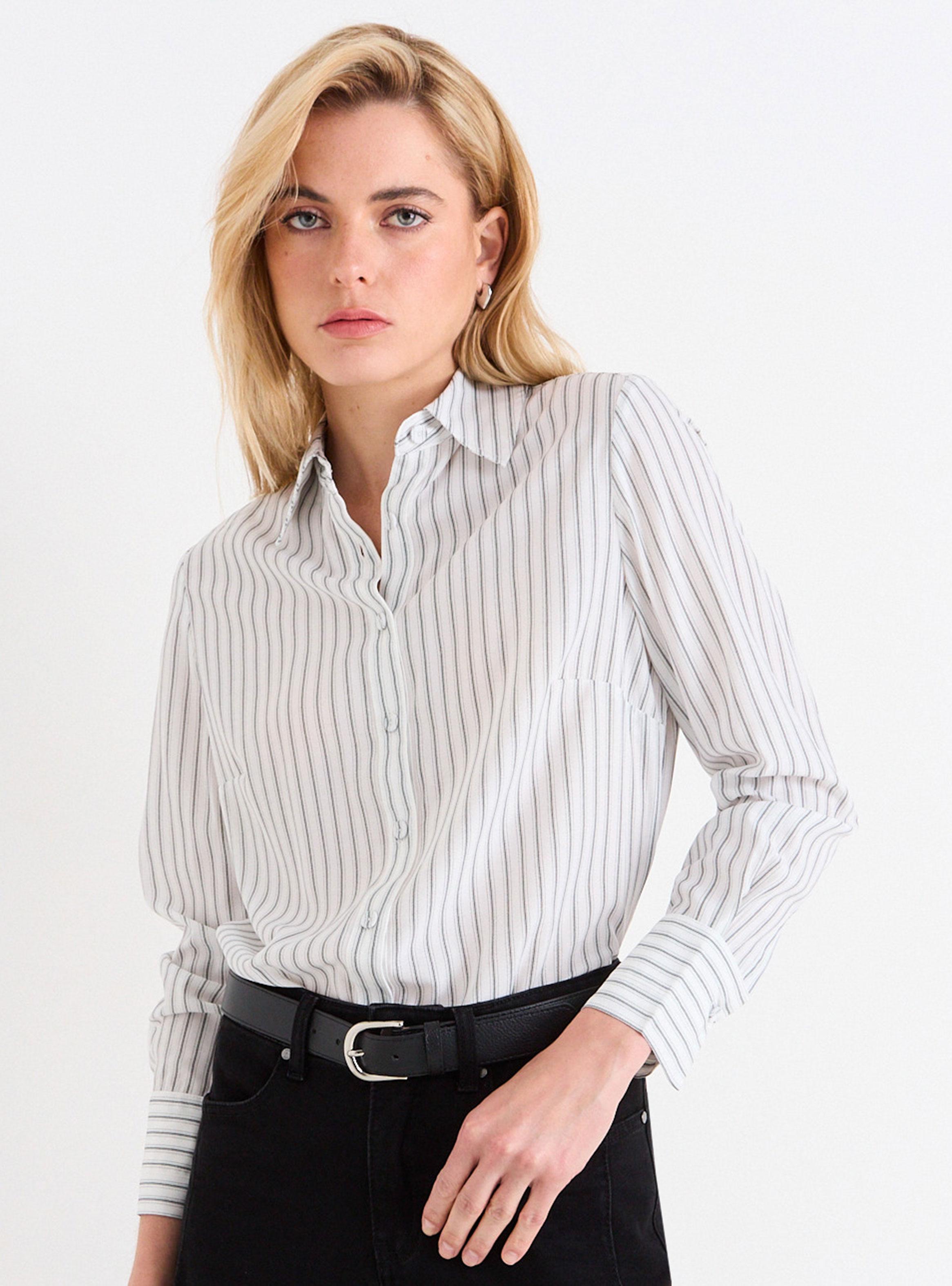 Blusa Camisera Manga Larga Botón-0