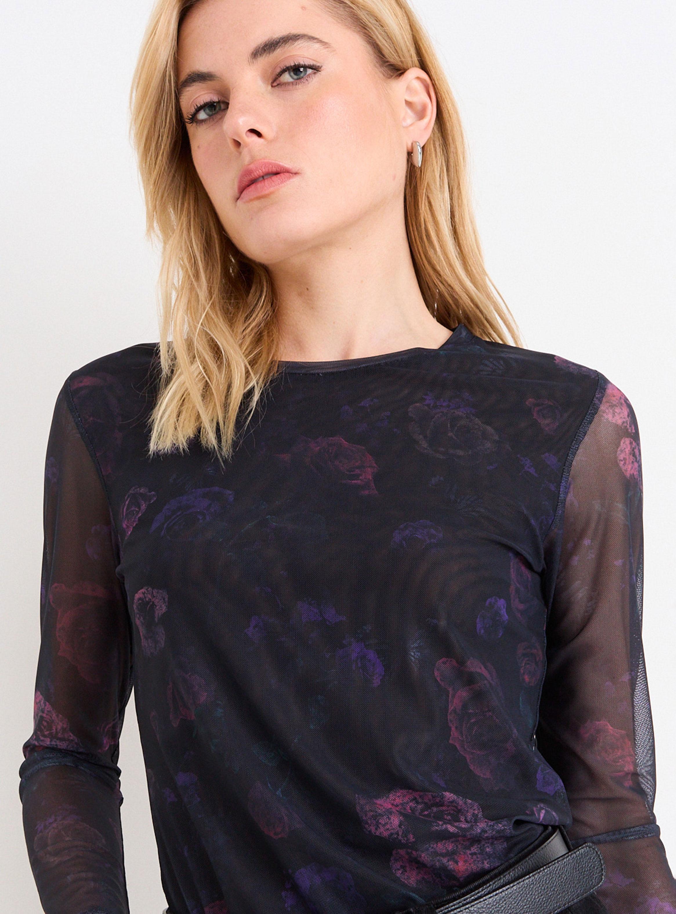 Polera Malla Print Manga Larga-3