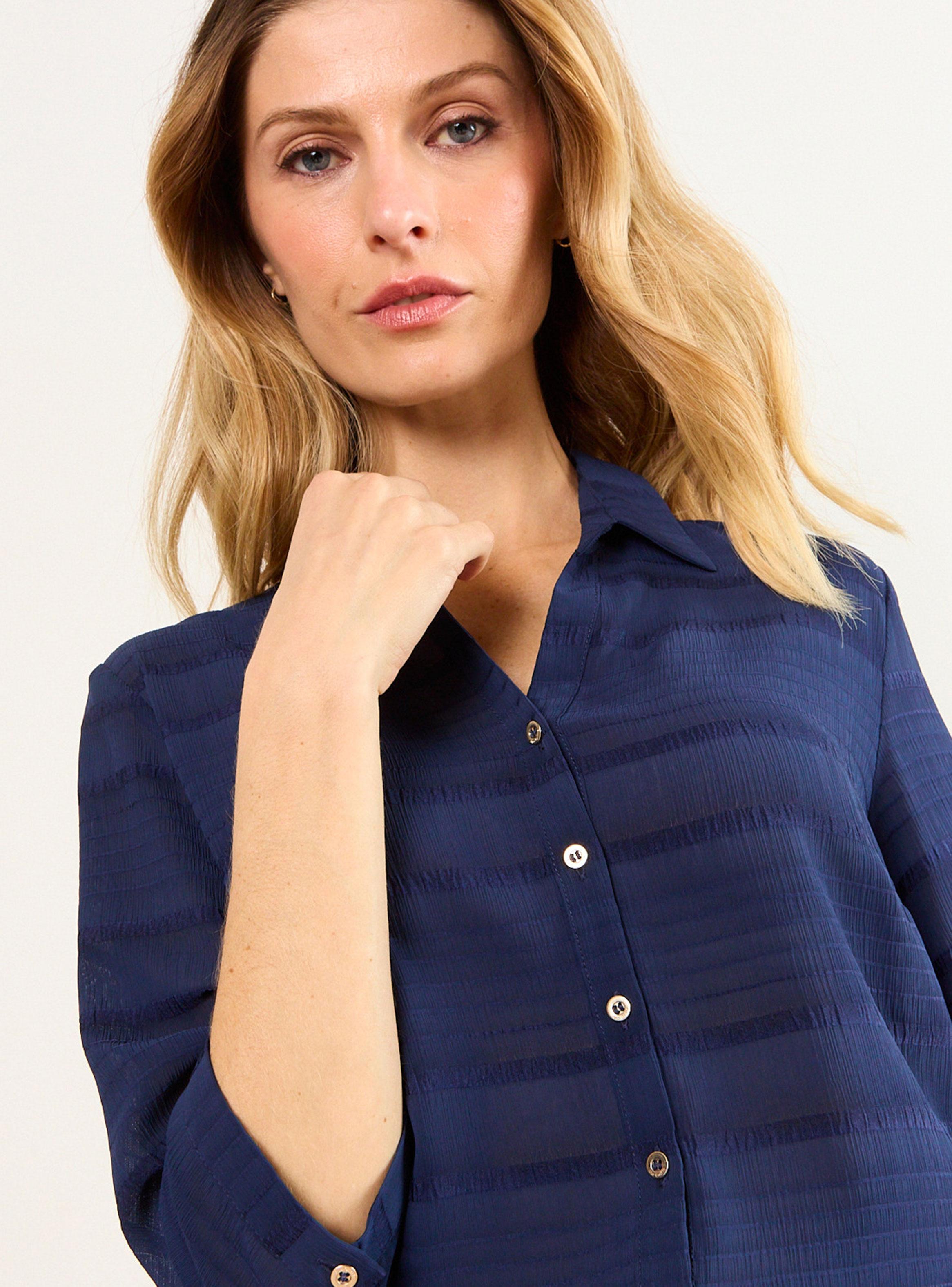 Blusa Camisera Textura con Botón-3