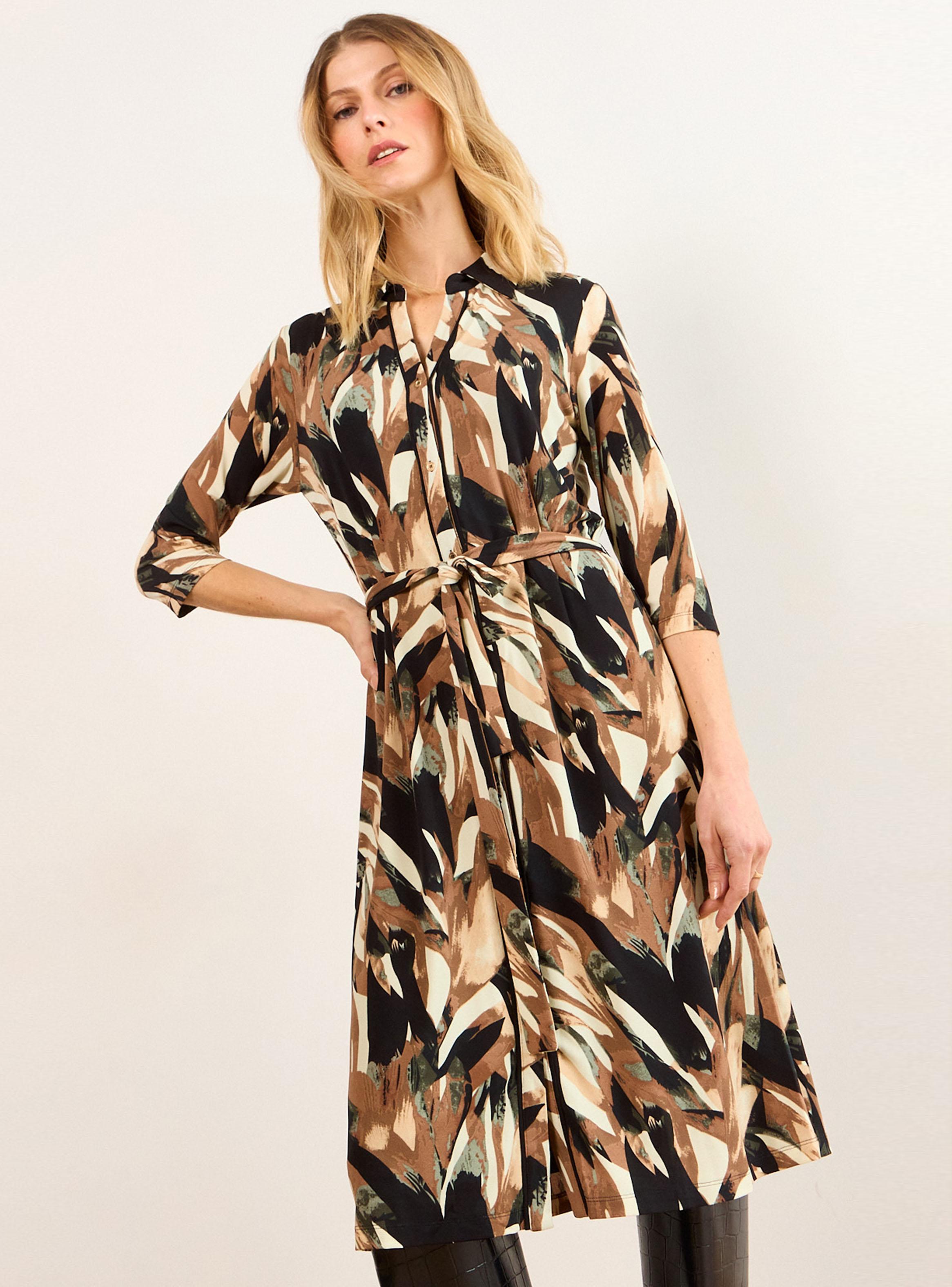 Vestido Camisero Estampado Midi-0