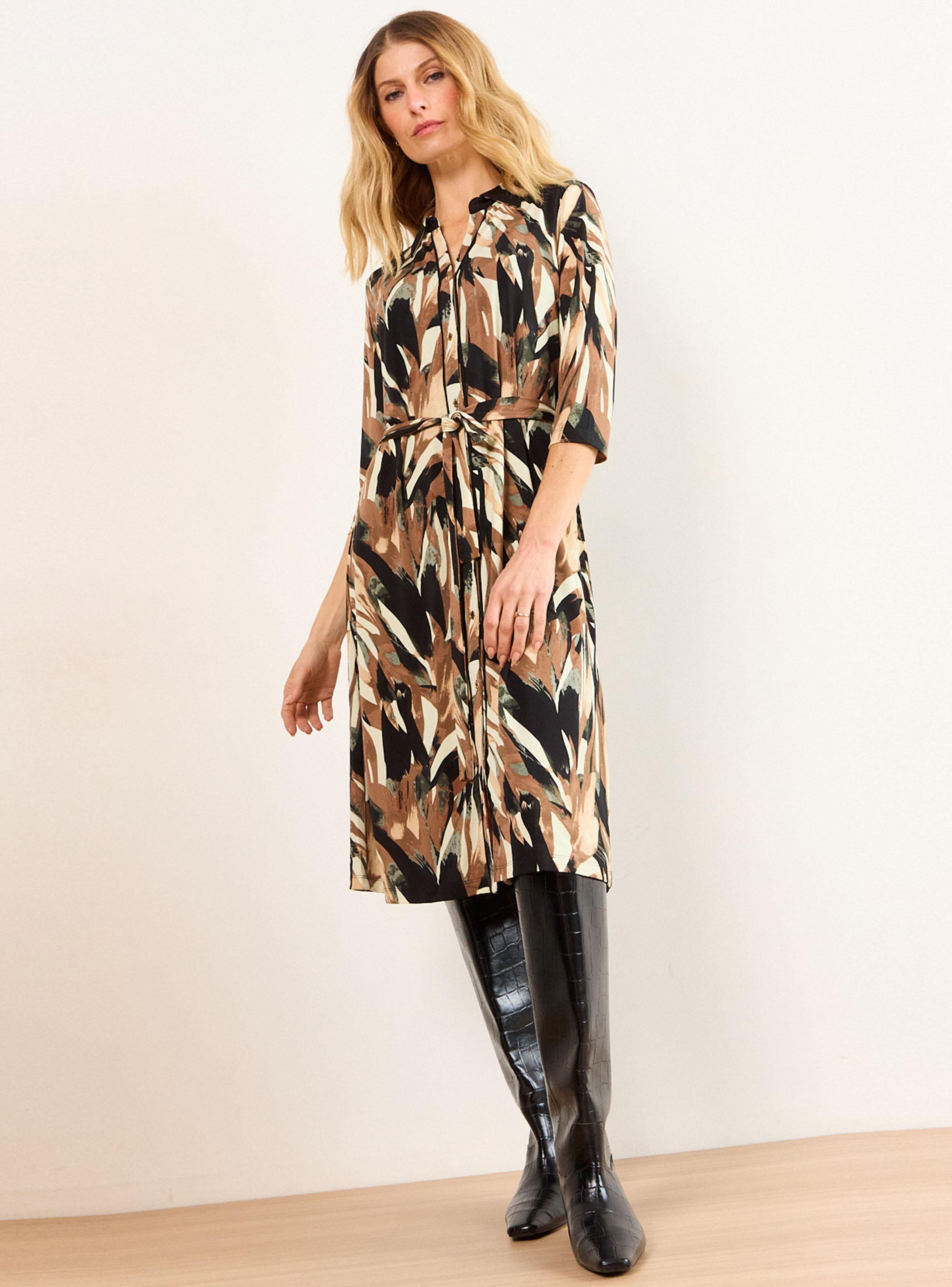 Vestido Camisero Estampado Midi-4