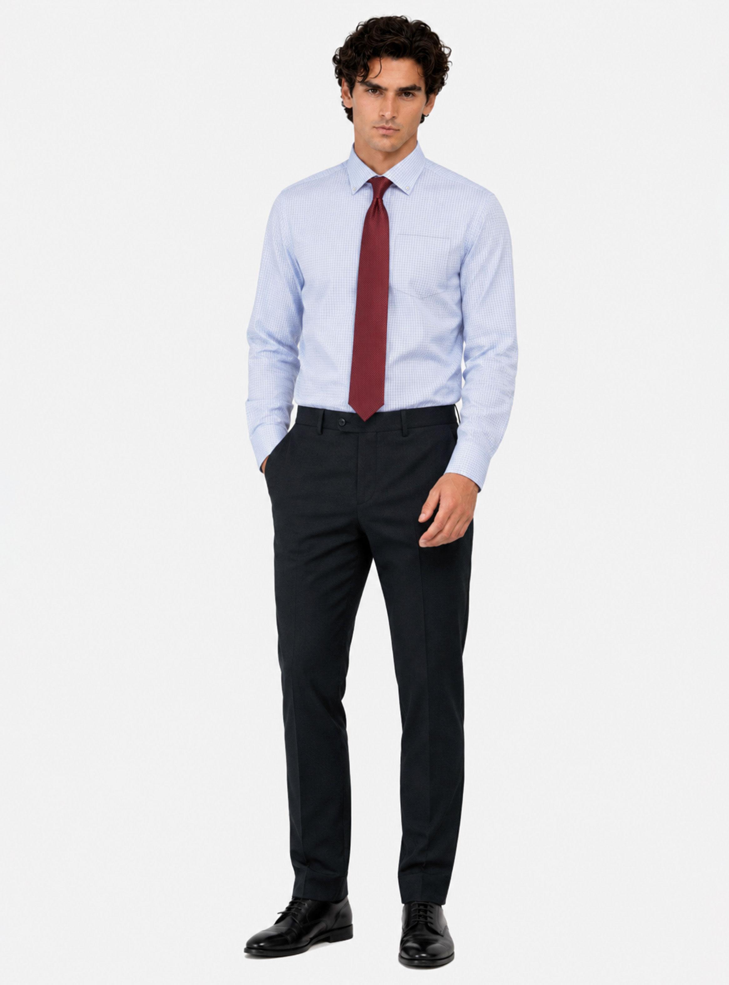 Camisa Formal Color Manga Larga Bolsillo-5