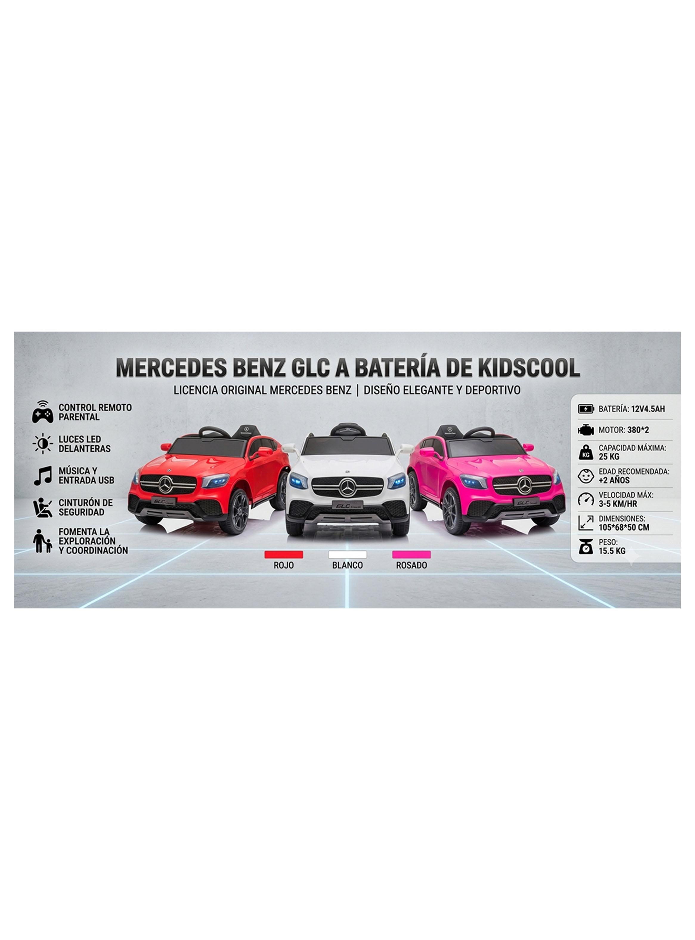 Auto a Control Mercedes Coupe Batería 12V Rojo-3
