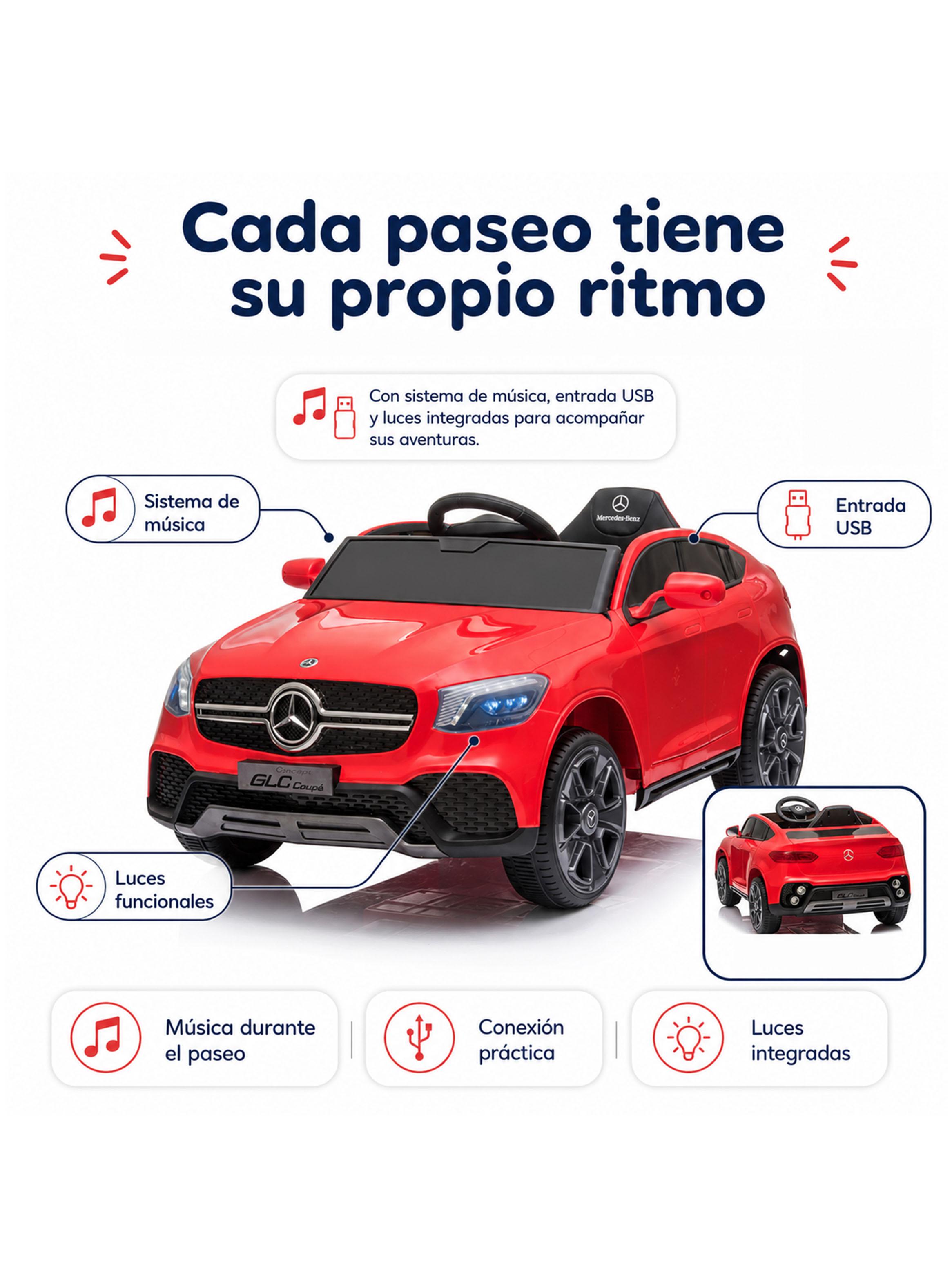 Auto a Control Mercedes Coupe Batería 12V Rojo-2