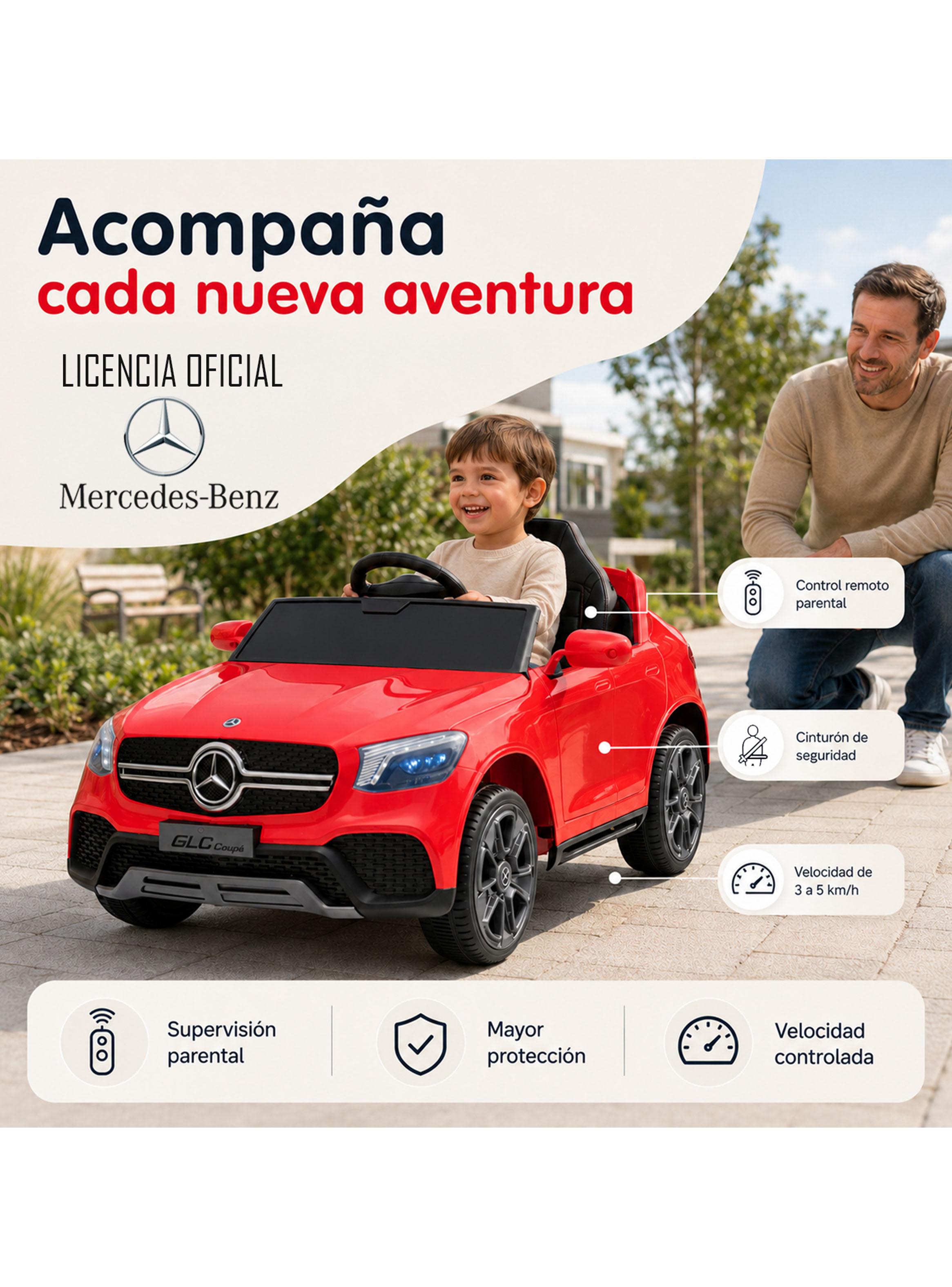 Auto a Control Mercedes Coupe Batería 12V Rojo-4