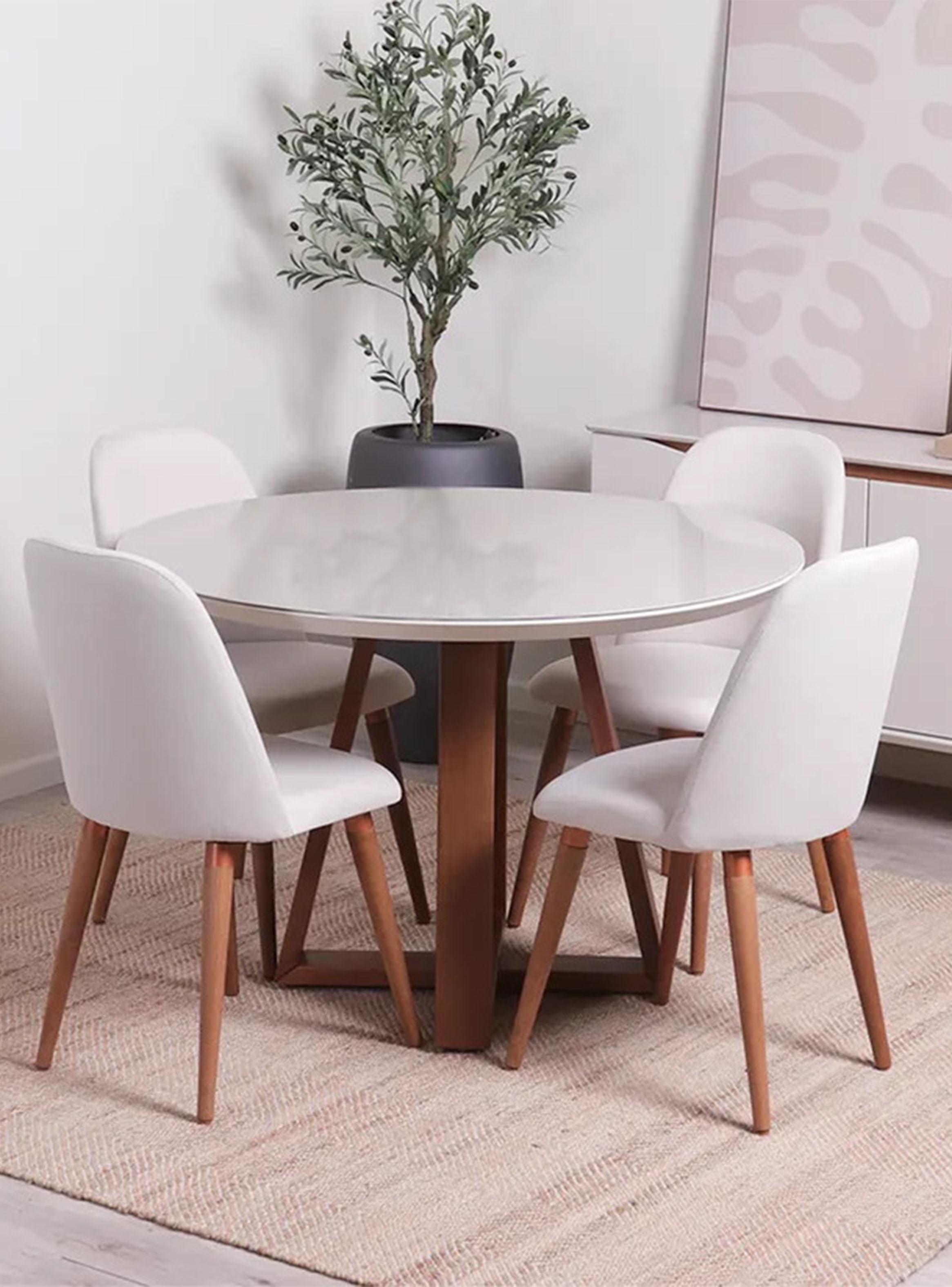Juego de Comedor Bennet Redondo+ 4 Sillas Drop L02-5