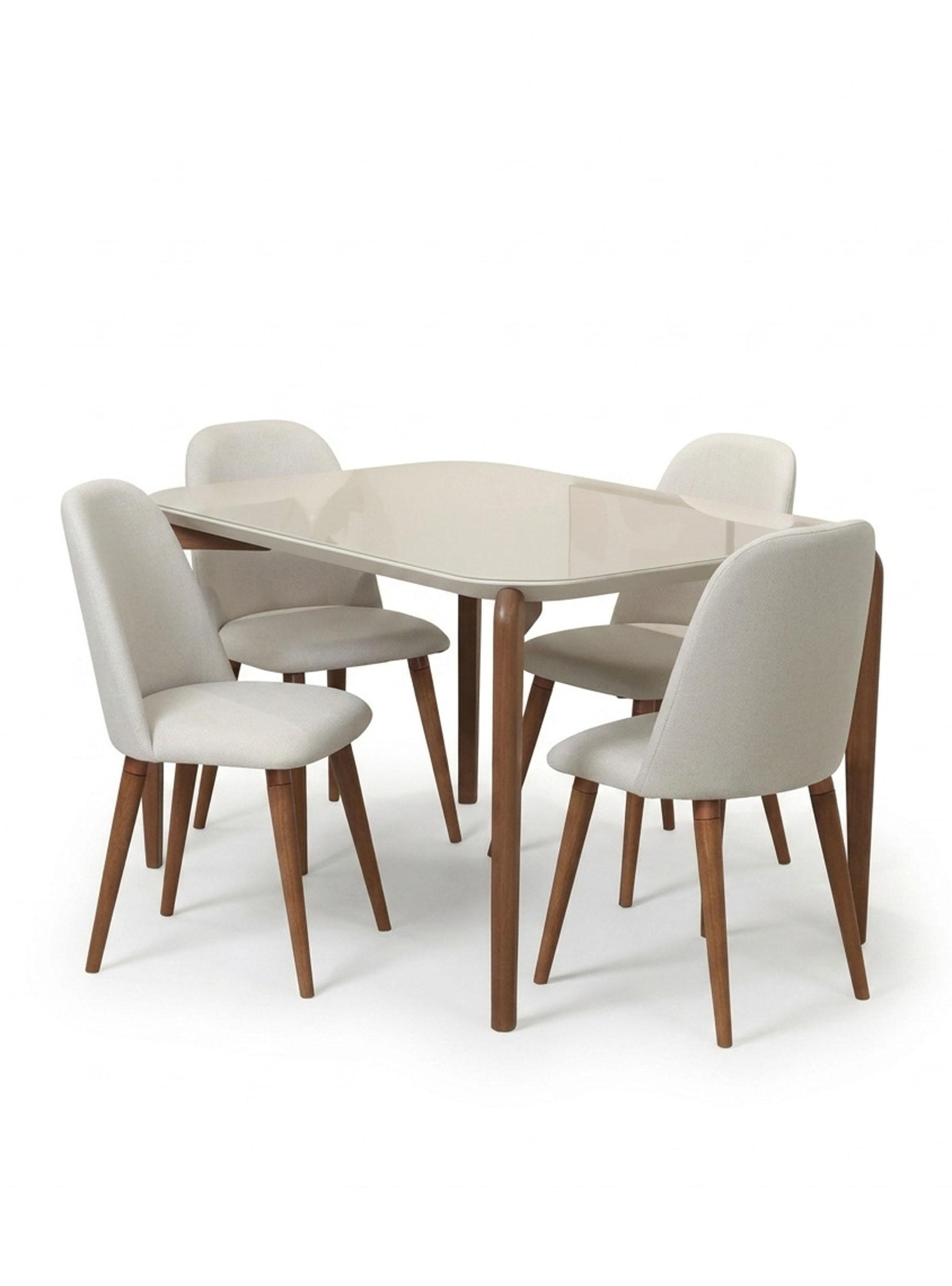 Juego de Comedor Donatella 135 + 4 Sillas Drop L02-3