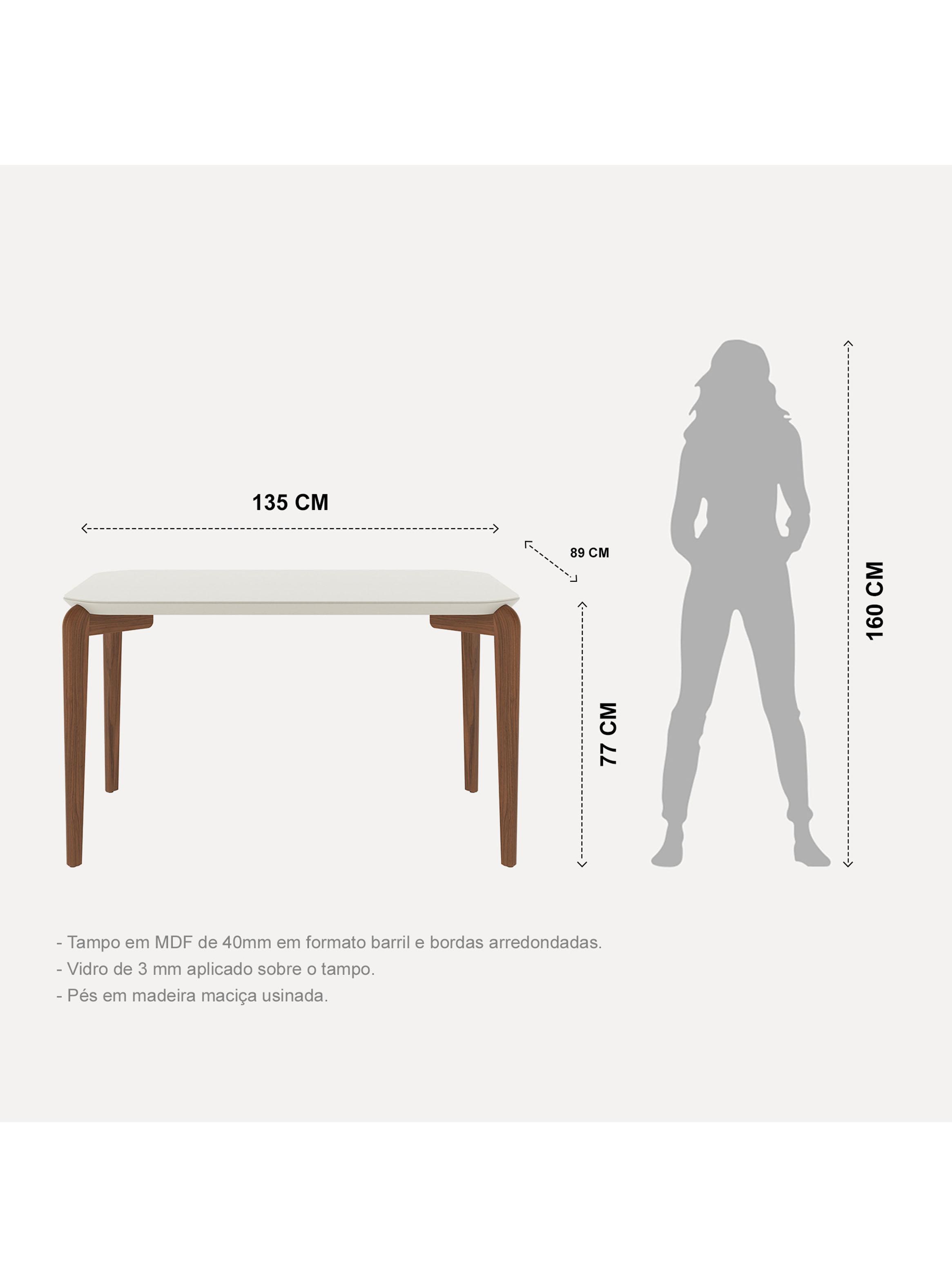 Juego de Comedor Donatella 135 + 4 Sillas Drop L35-2