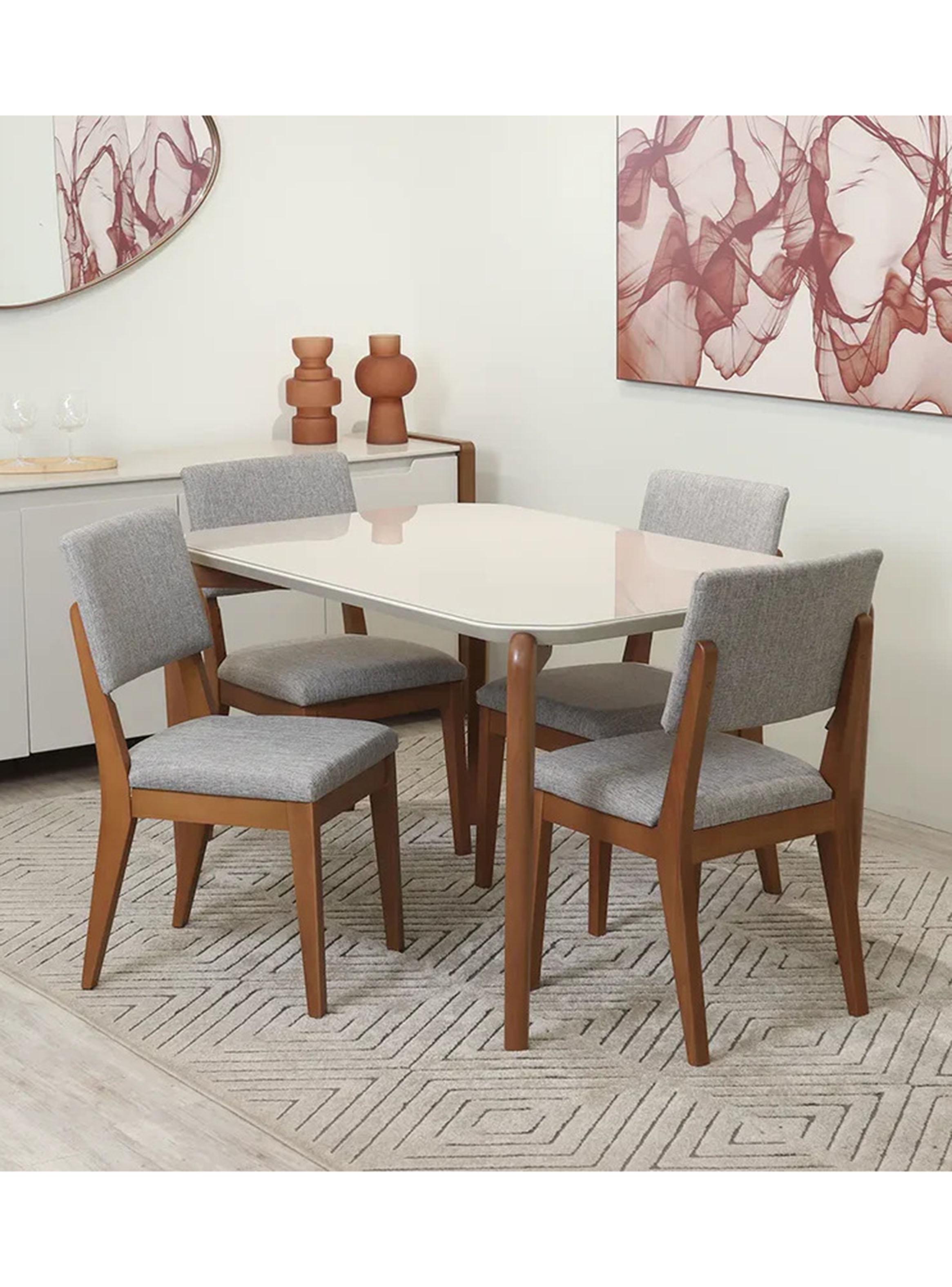 Juego de Comedor Donatela 135 + 4 Sillas Ella A80-4