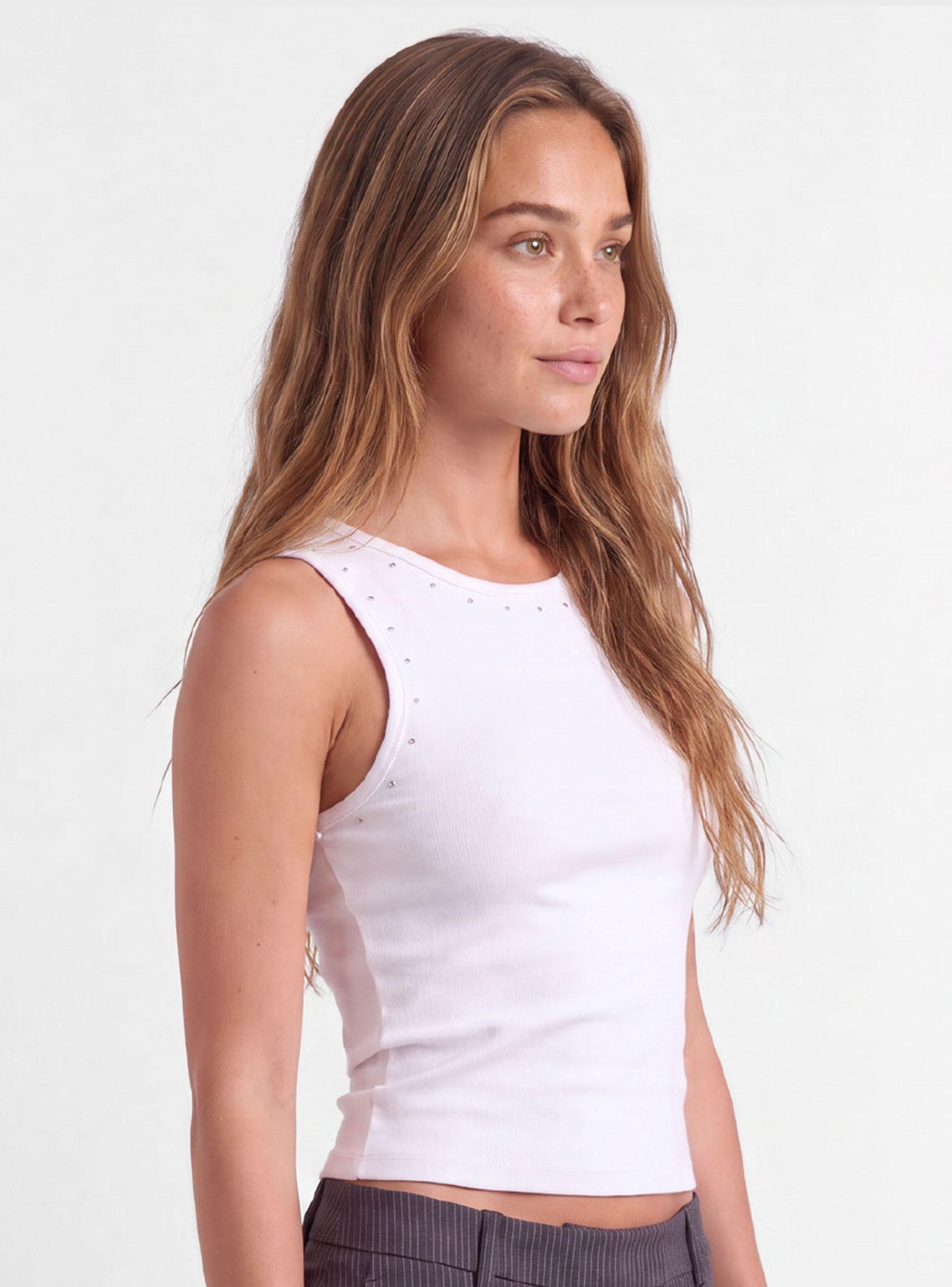 Polera Tank Tachas White-2
