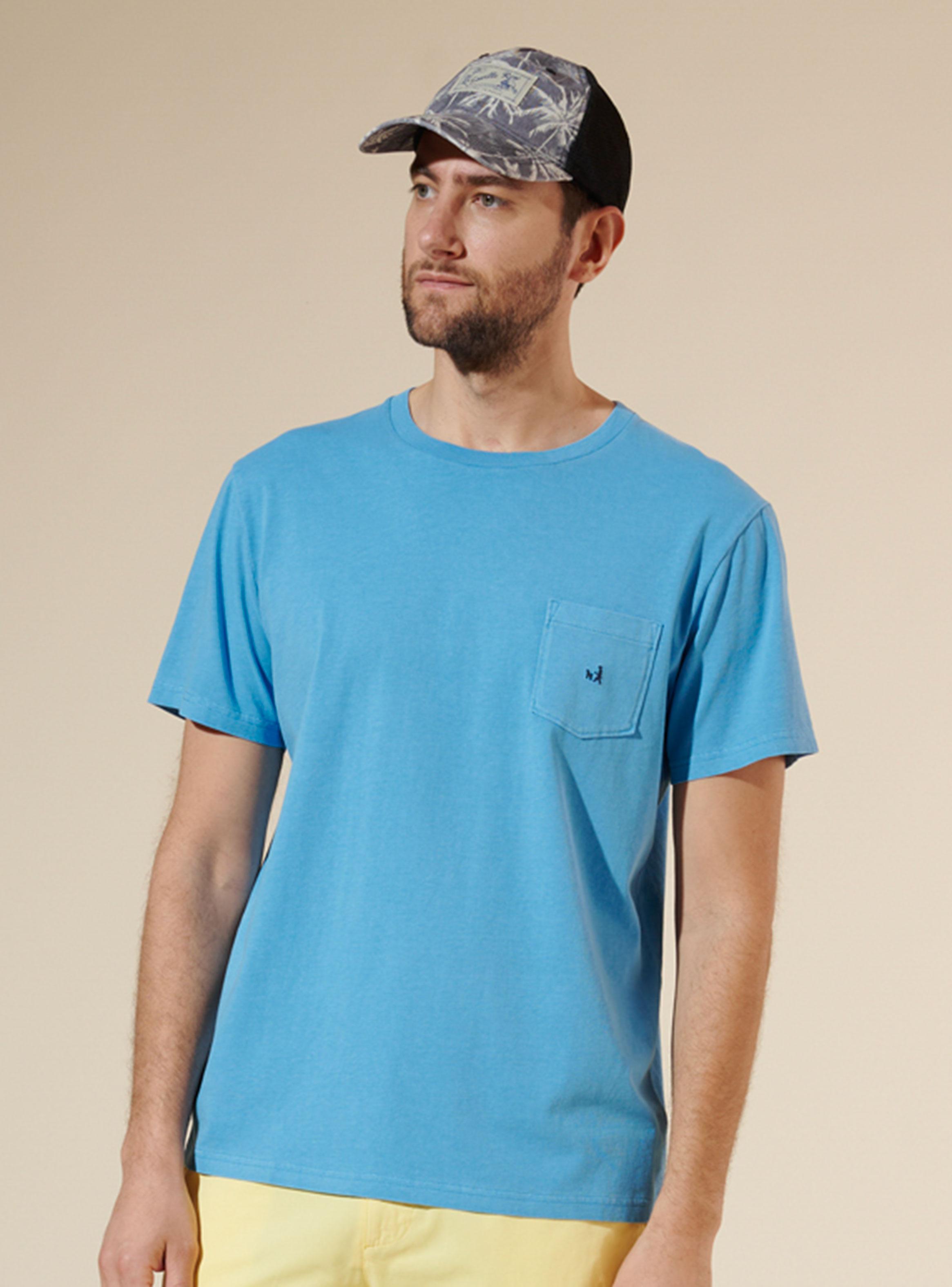 Polera Lisa Crew Neck y Bolsillo con Logo M/C-0