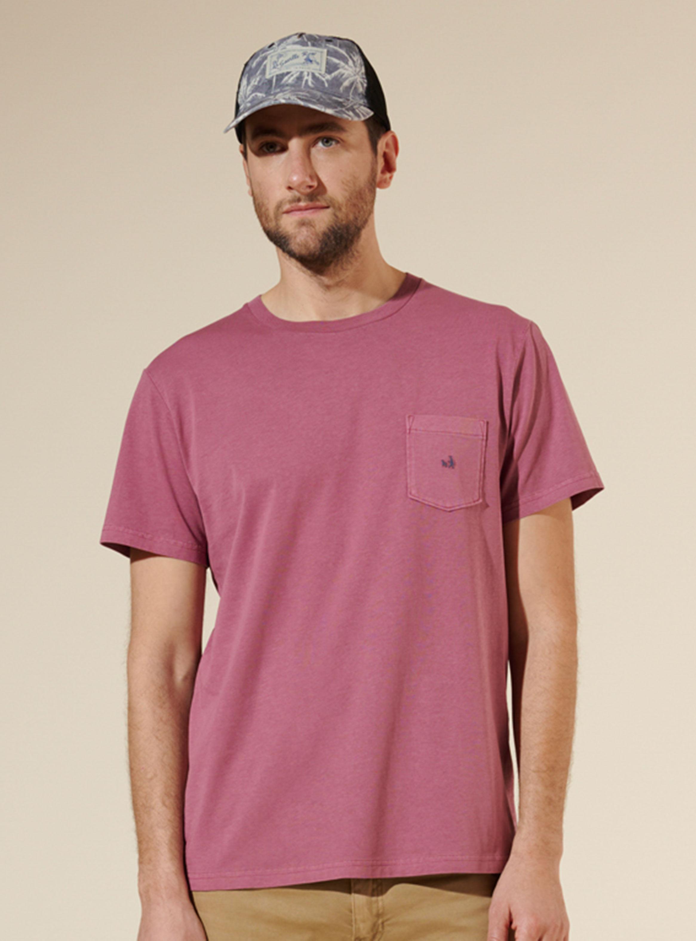 Polera Lisa Crew Neck y Bolsillo con Logo M/C-0