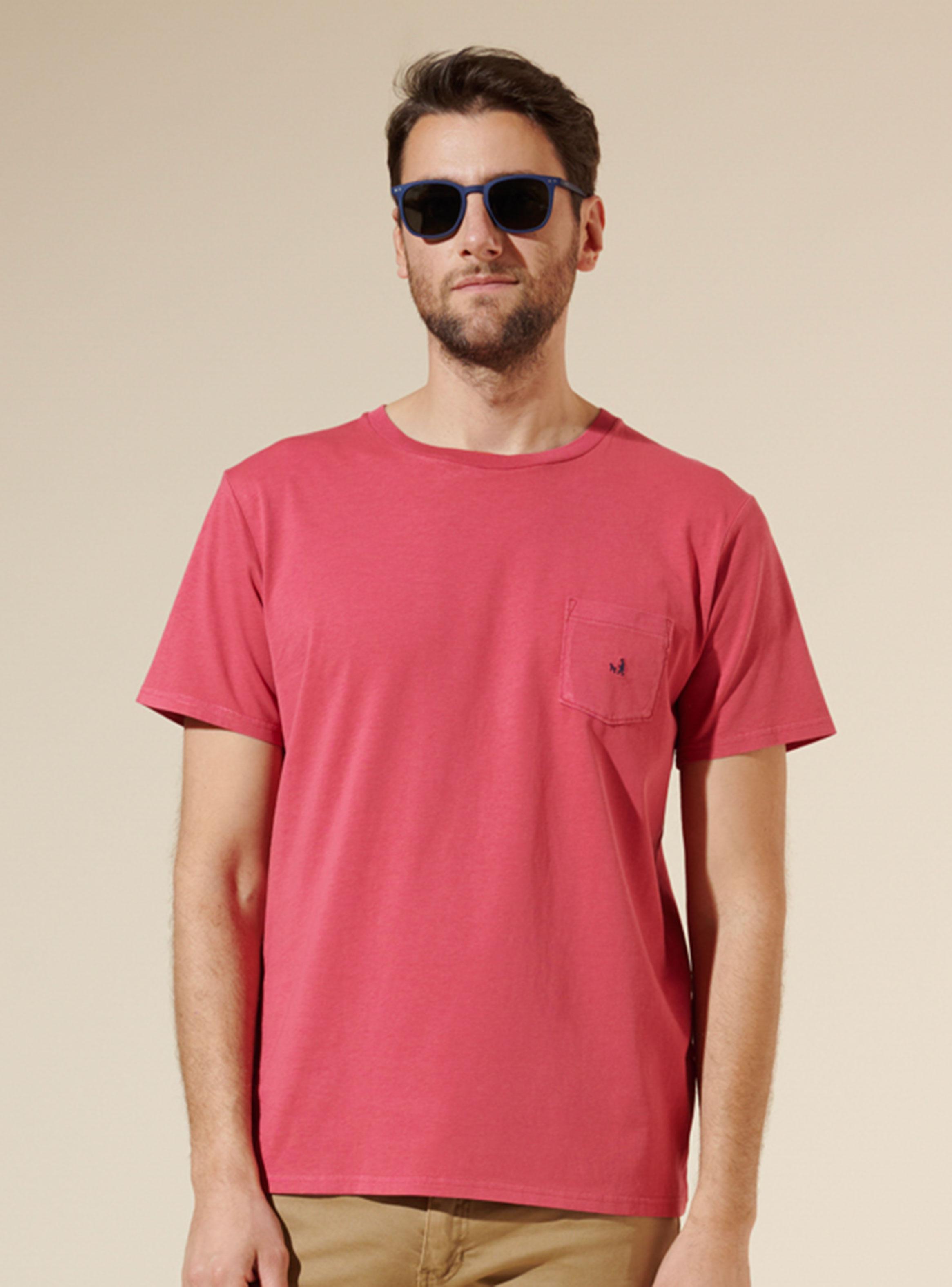 Polera Lisa Crew Neck y Bolsillo con Logo M/C-0