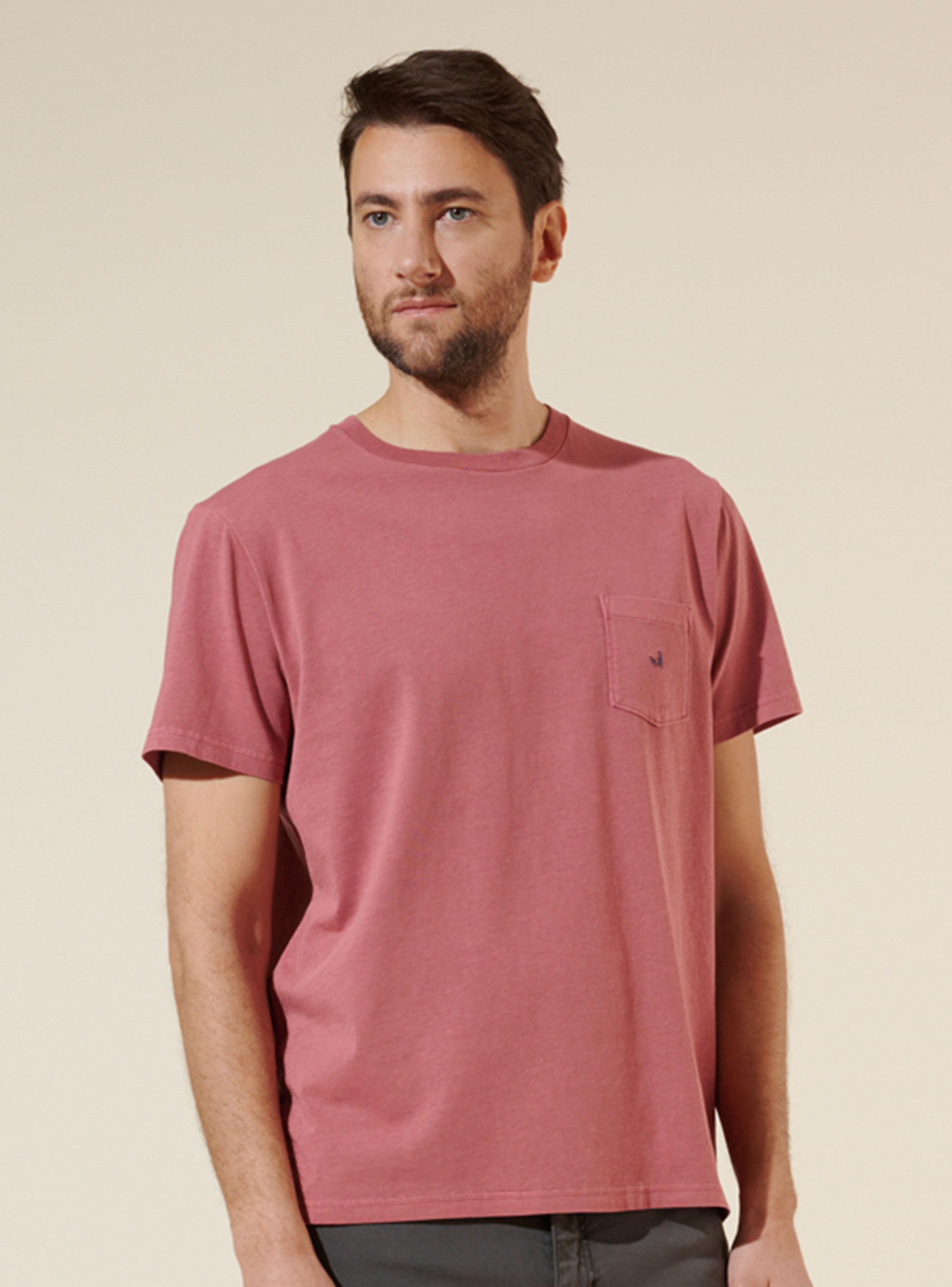 Polera Lisa Crew Neck y Bolsillo con Logo M/C-0
