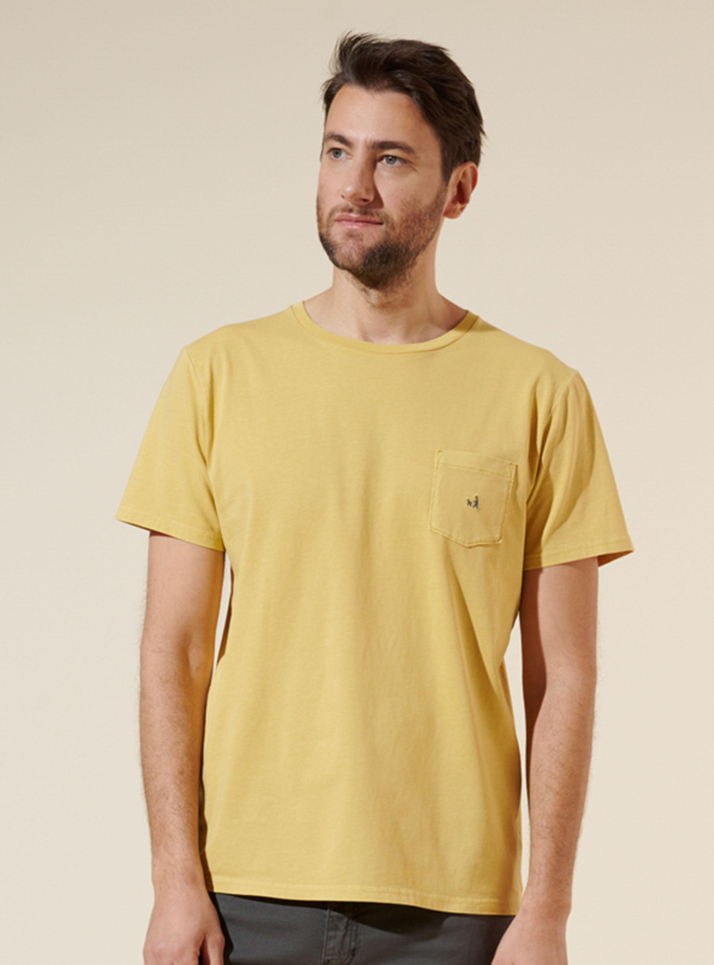 Polera Lisa Crew Neck y Bolsillo con Logo M/C-0