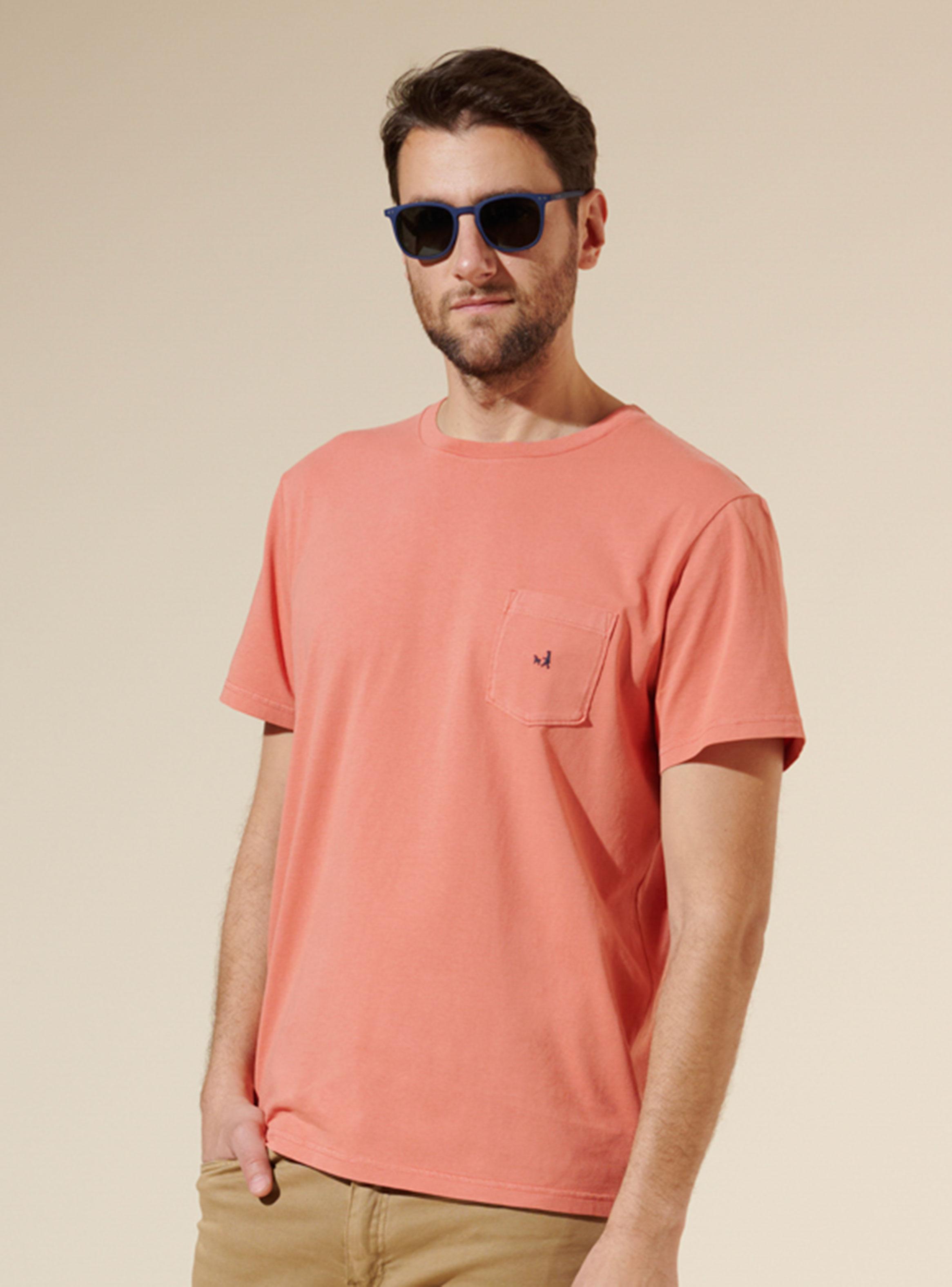 Polera Lisa Crew Neck y Bolsillo con Logo M/C-0