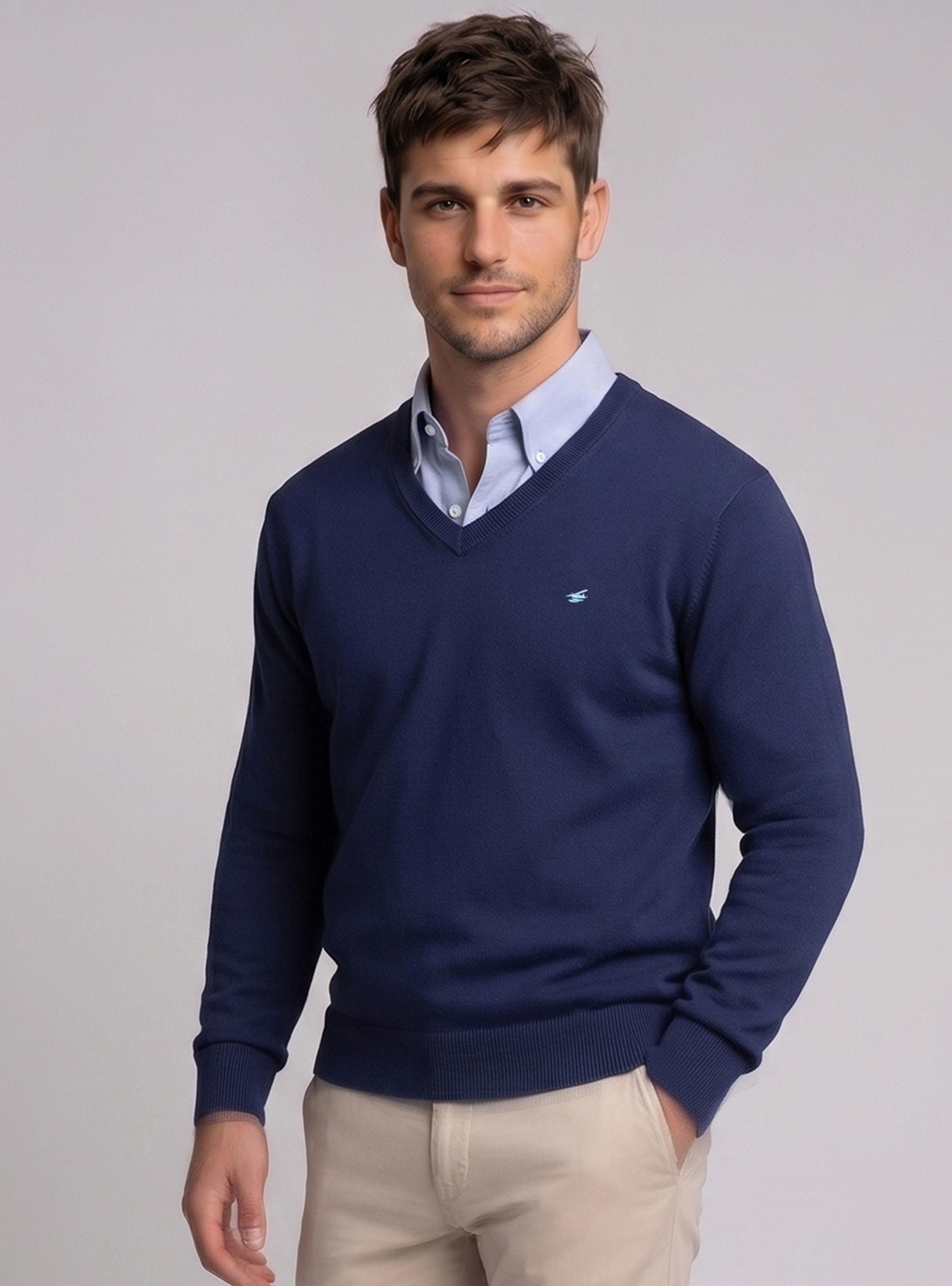 Sweater Arizona V-Neck Solido-0