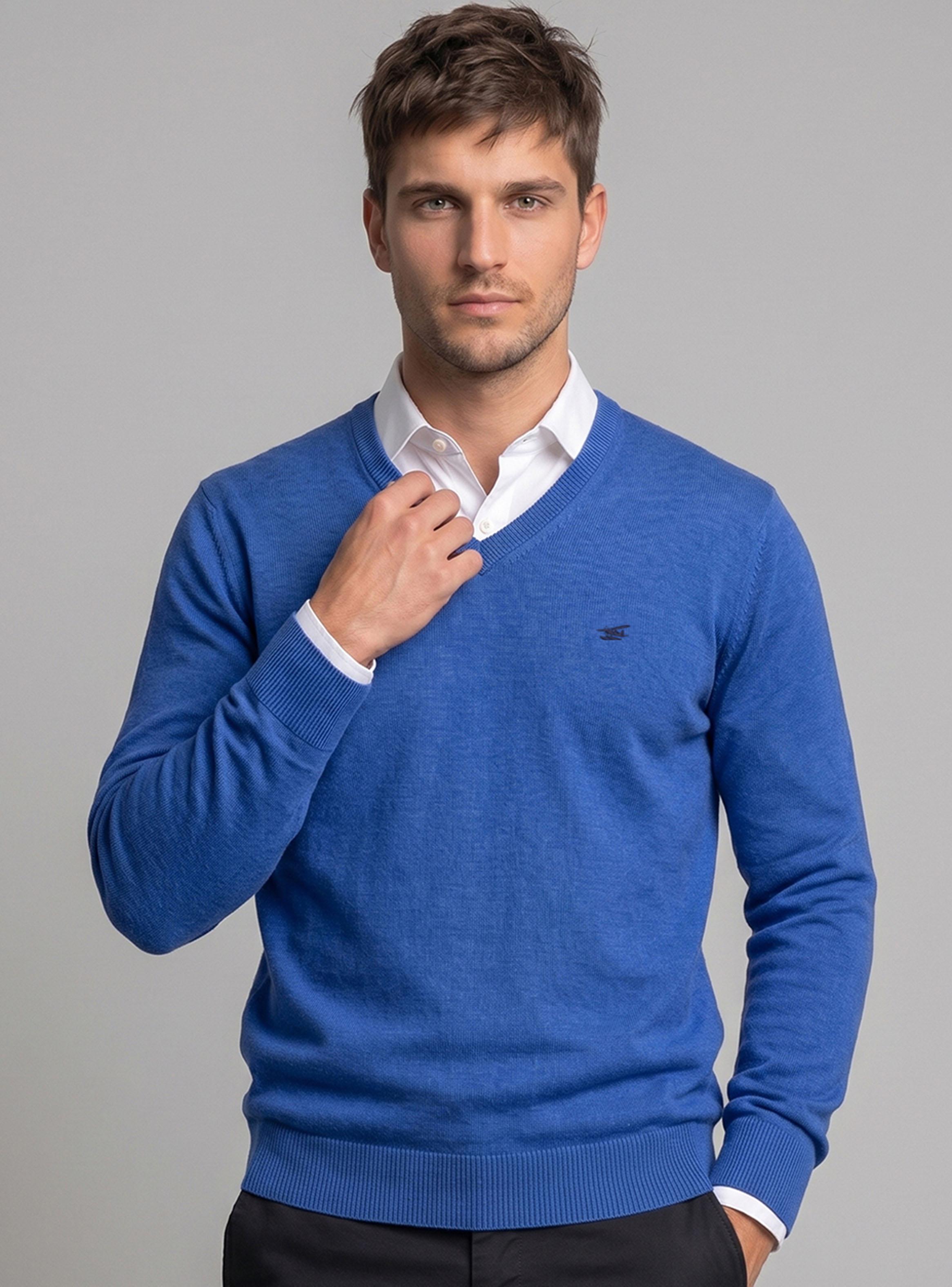 Sweater Atlanta V-Neck Melange Cuello V-0