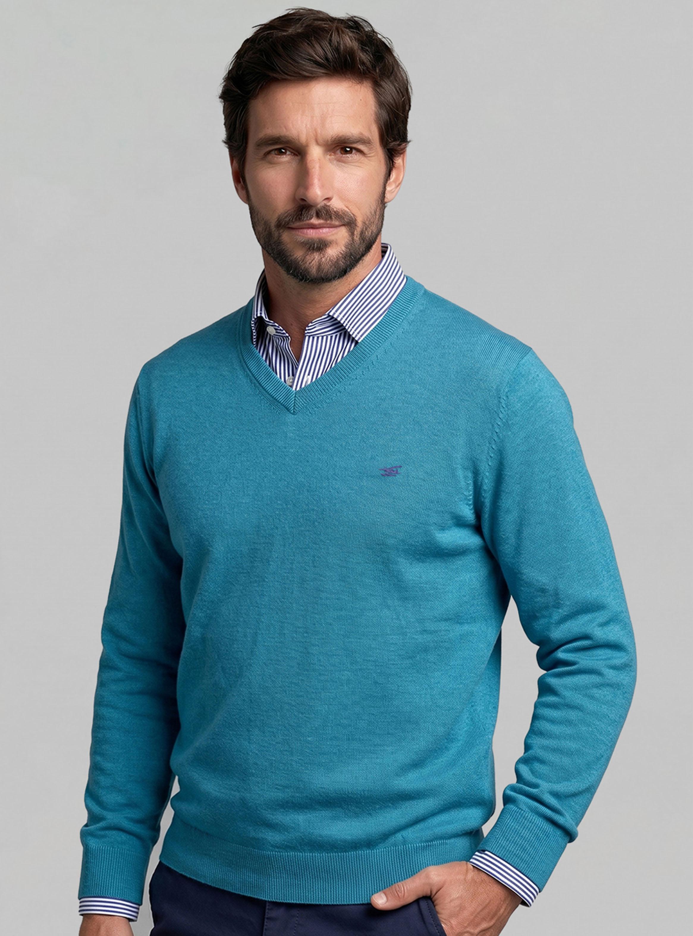 Sweater Atlanta V-Neck Melange Cuello V-0