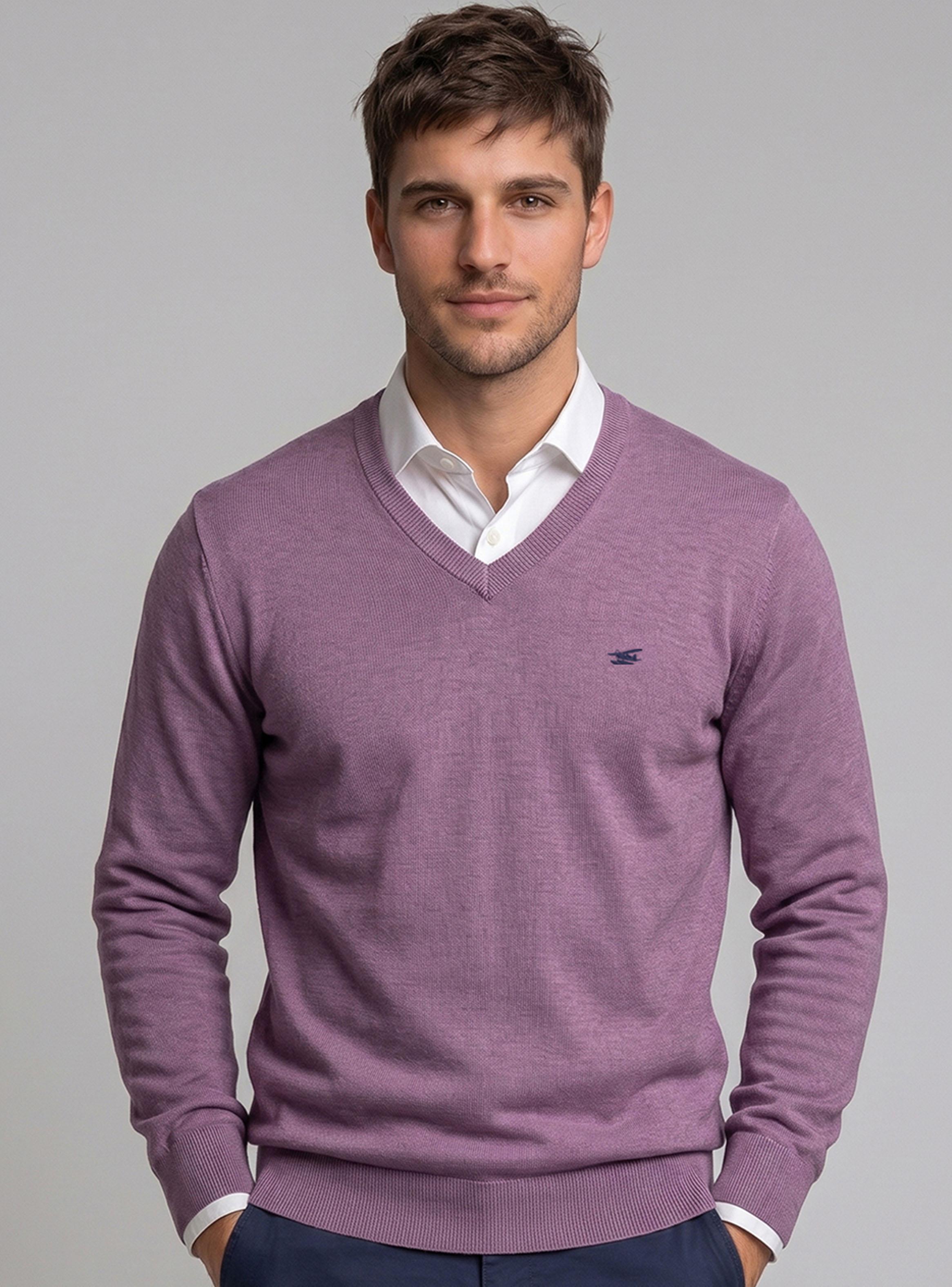 Sweater Atlanta V-Neck Melange Cuello V-0