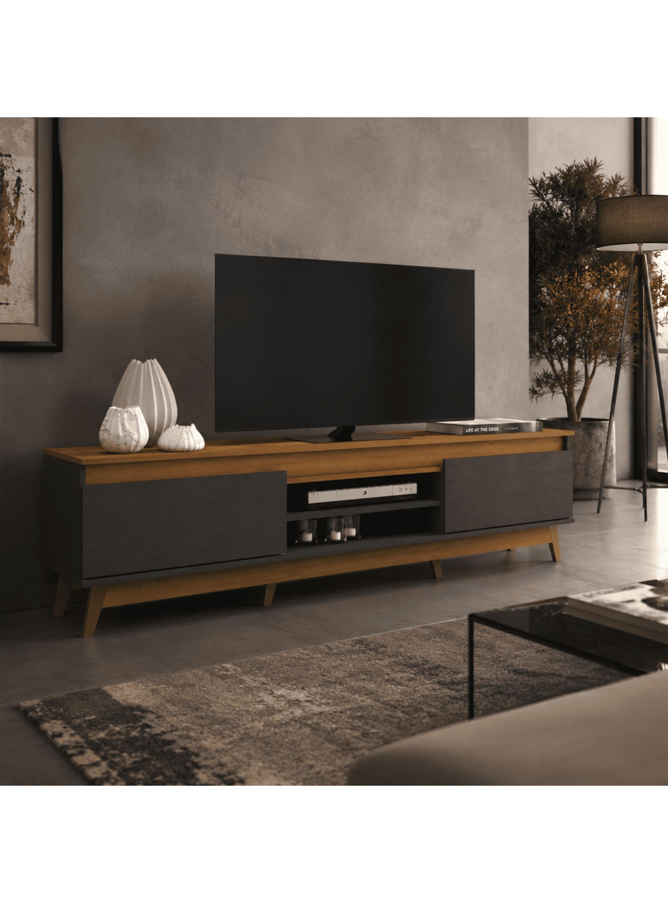 Rack TV 85'' Texas Roble/Grafito-3
