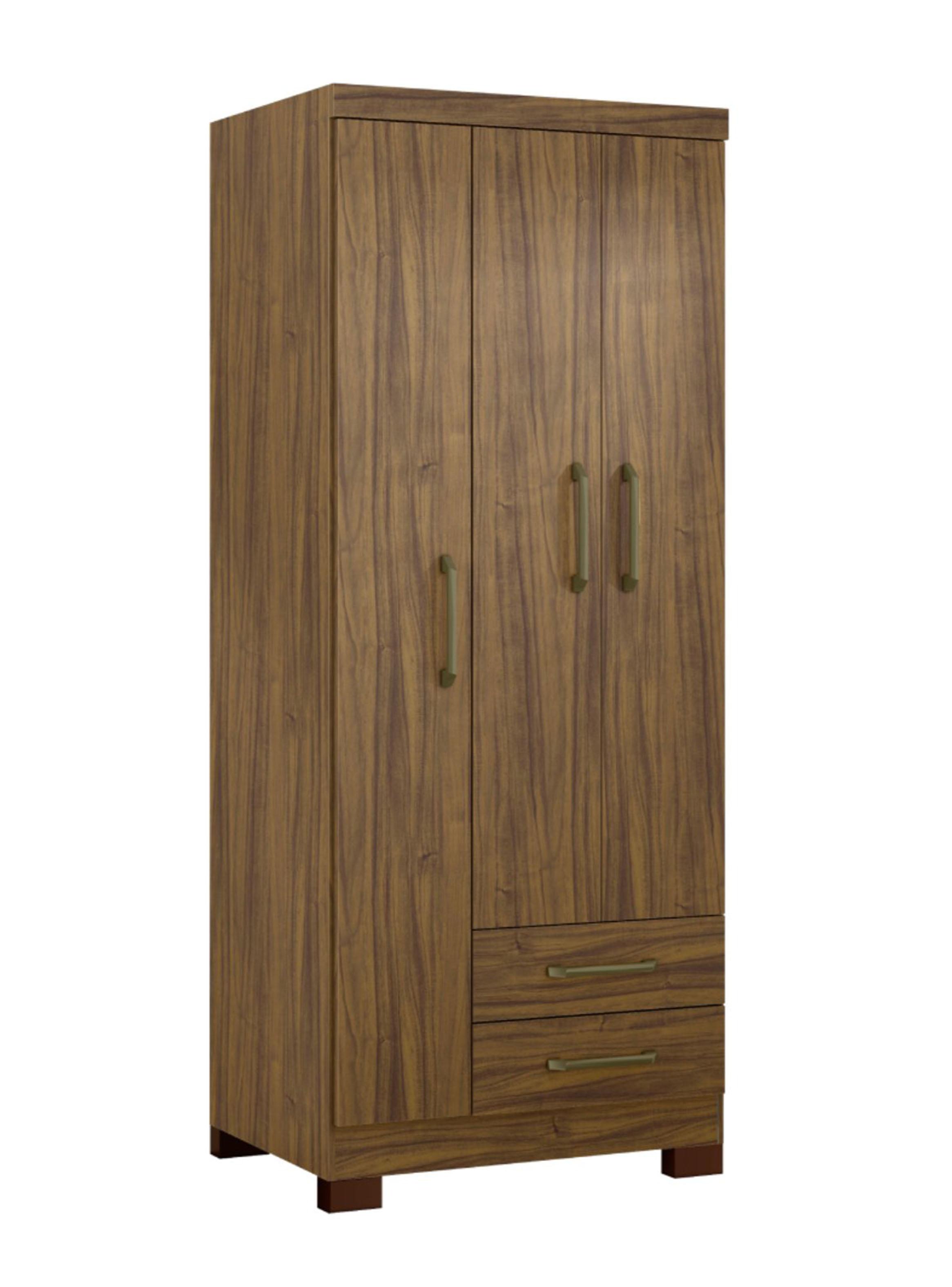 Clóset Ropero Francia Canela 3 Puertas 2 Cajones MDP 187.4x83.2x47.3 cm-0