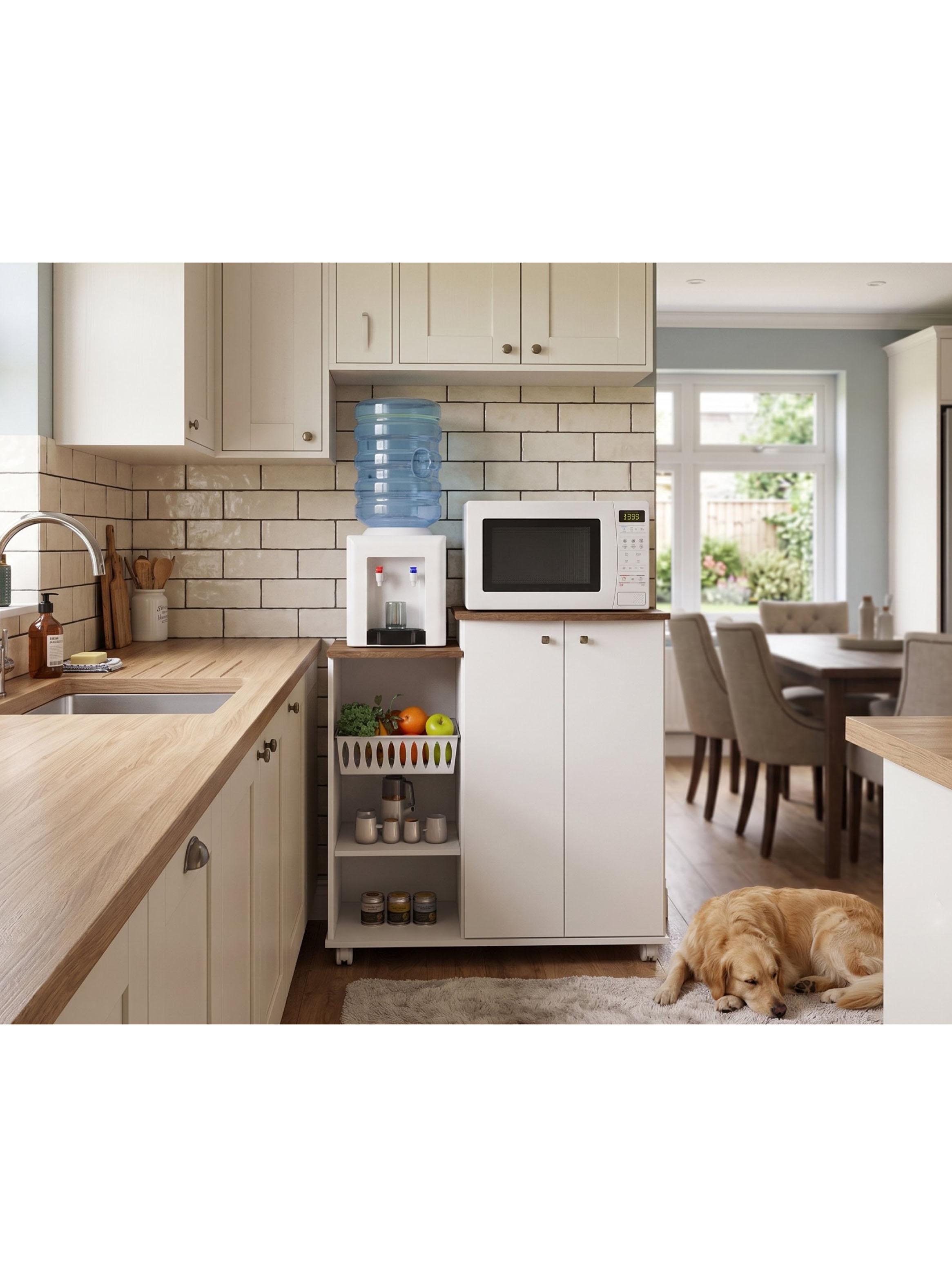 Mueble Auxiliar de Cocina con Ruedas Natura MDP-4