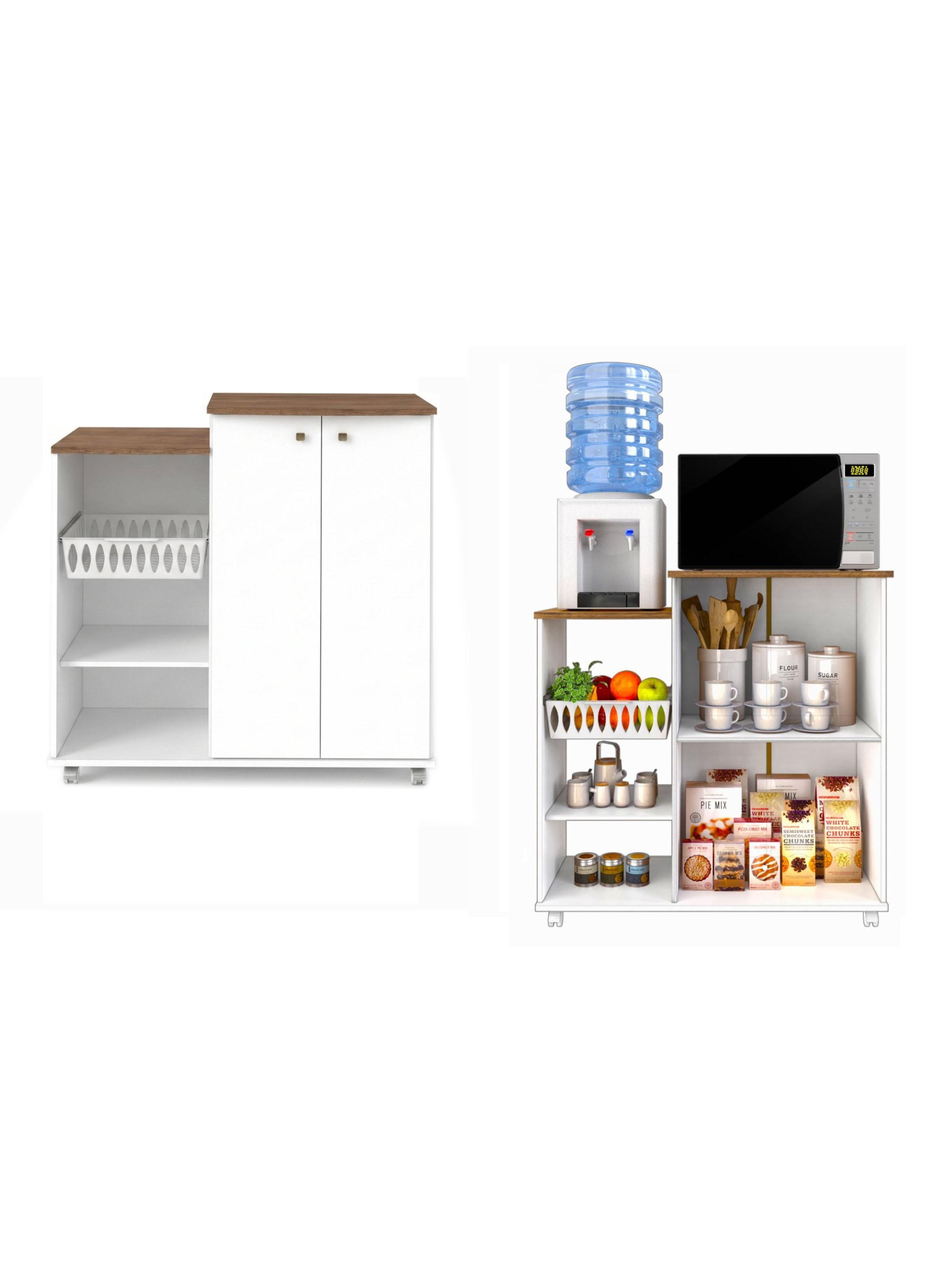 Mueble Auxiliar de Cocina con Ruedas Natura MDP-3