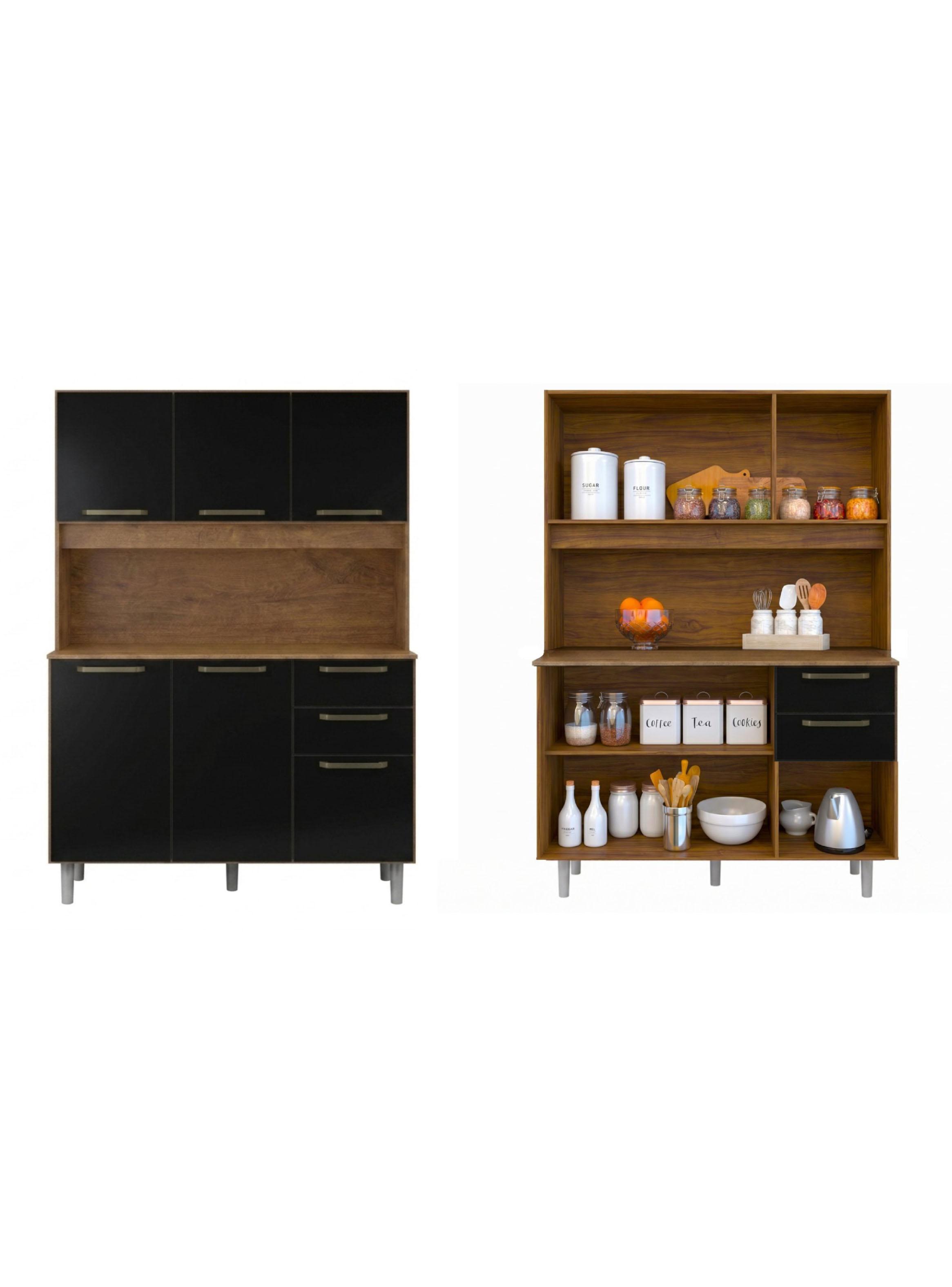 Mueble de Cocina Alacena Despensa Canela Negro MDP-2