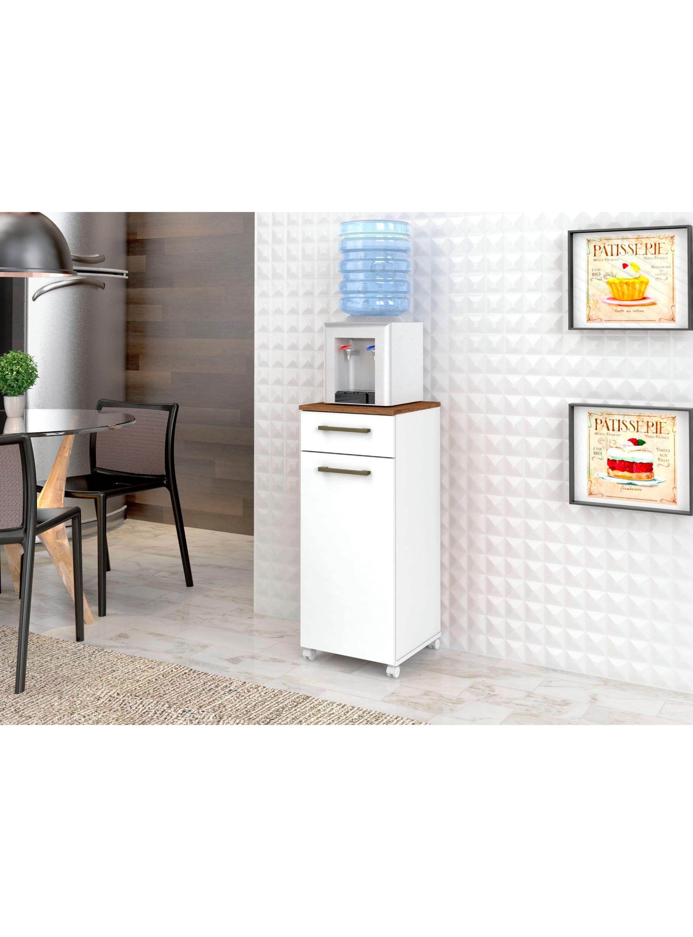 Mueble Multiuso Auxiliar de Cocina con Ruedas Blanco MDP-4