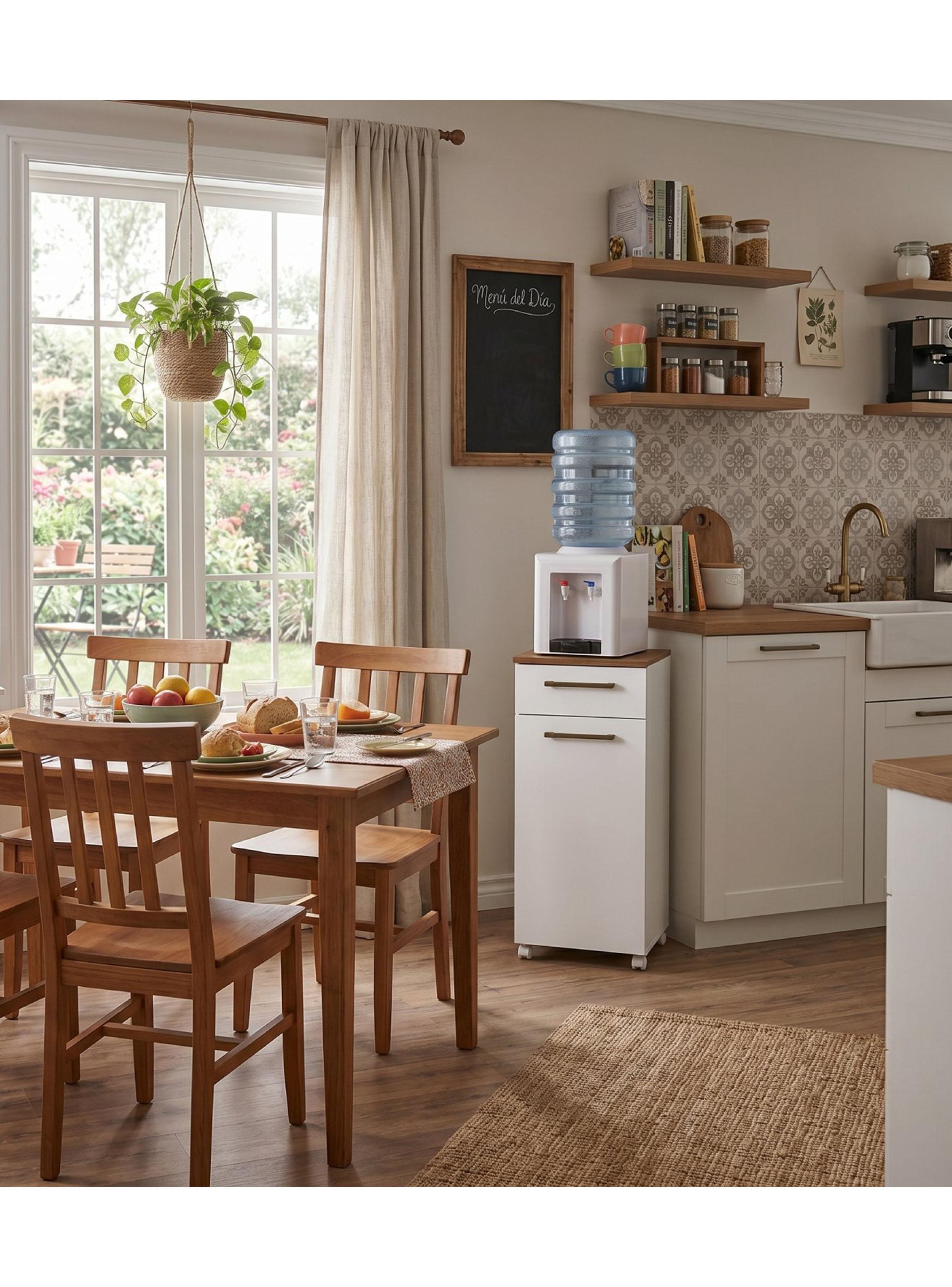 Mueble Multiuso Auxiliar de Cocina con Ruedas Blanco MDP-3