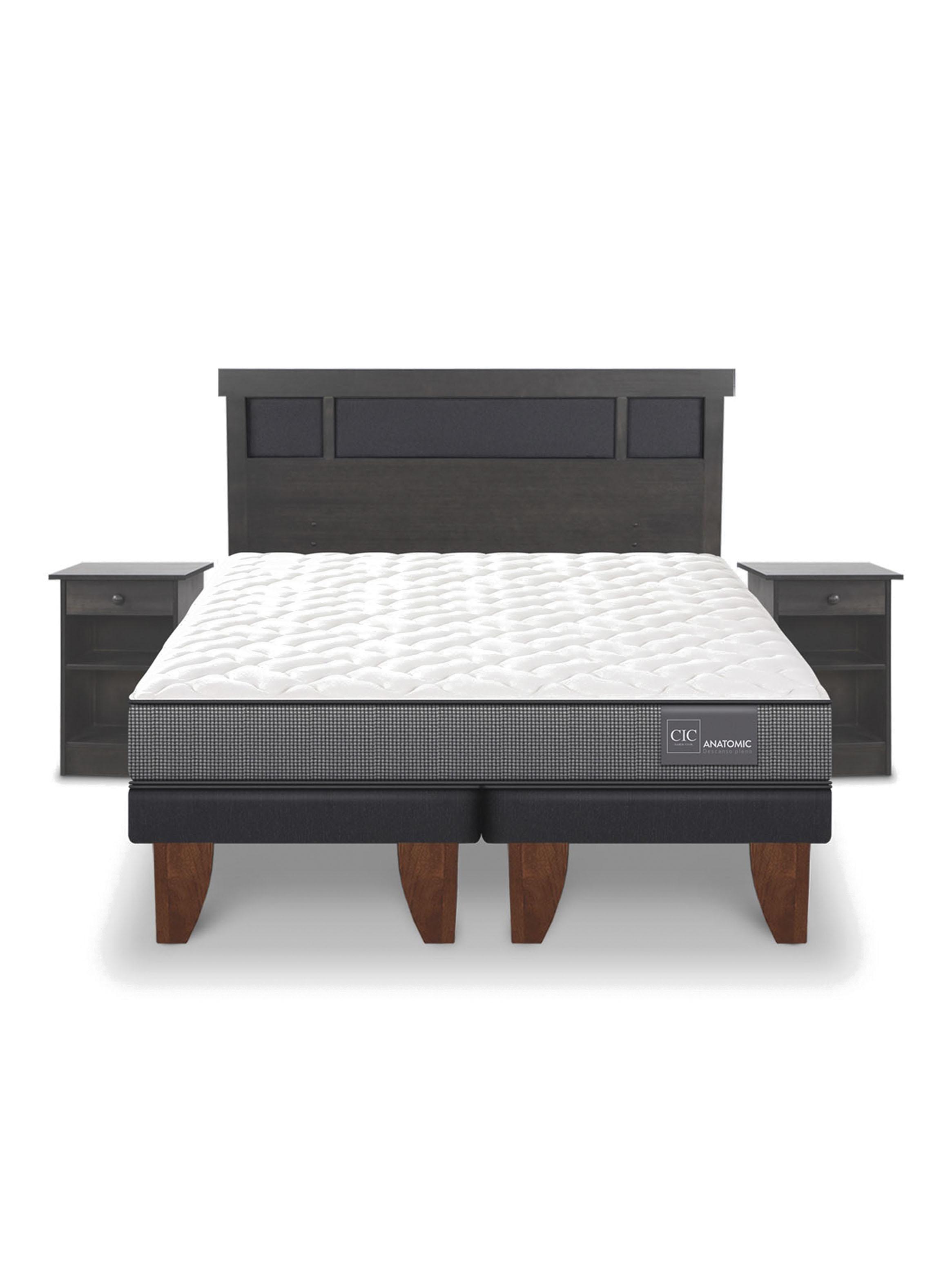 Cama Europea Anatomic 2 Plazas Base Dividida + Set de Muebles Dublín-2