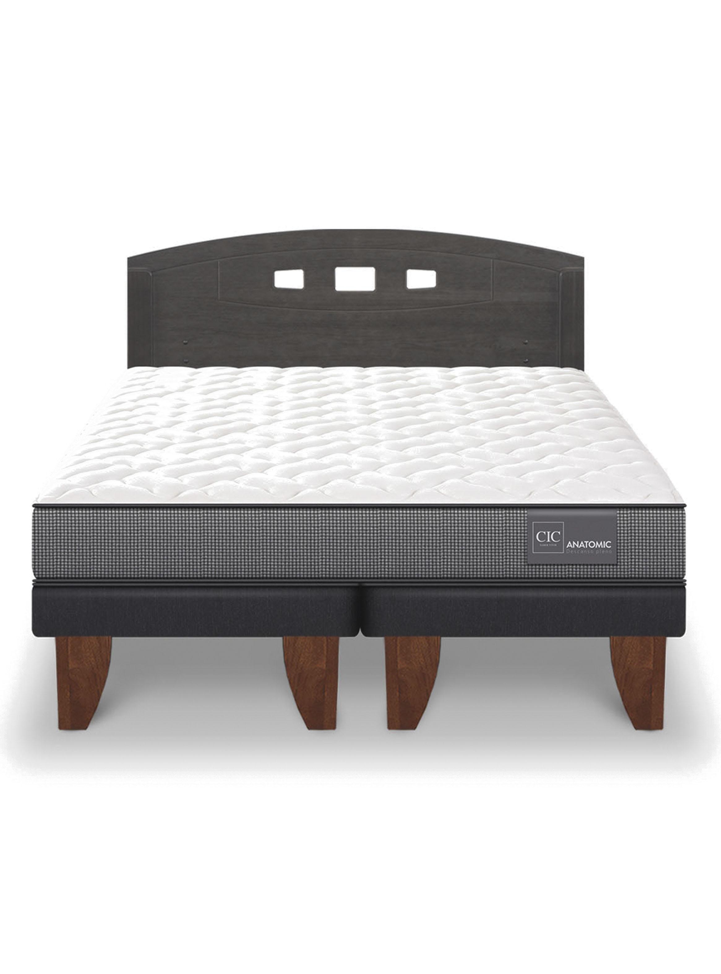 Cama Europea Anatomic 2 Plazas Base Dividida + Respaldo Gales-2