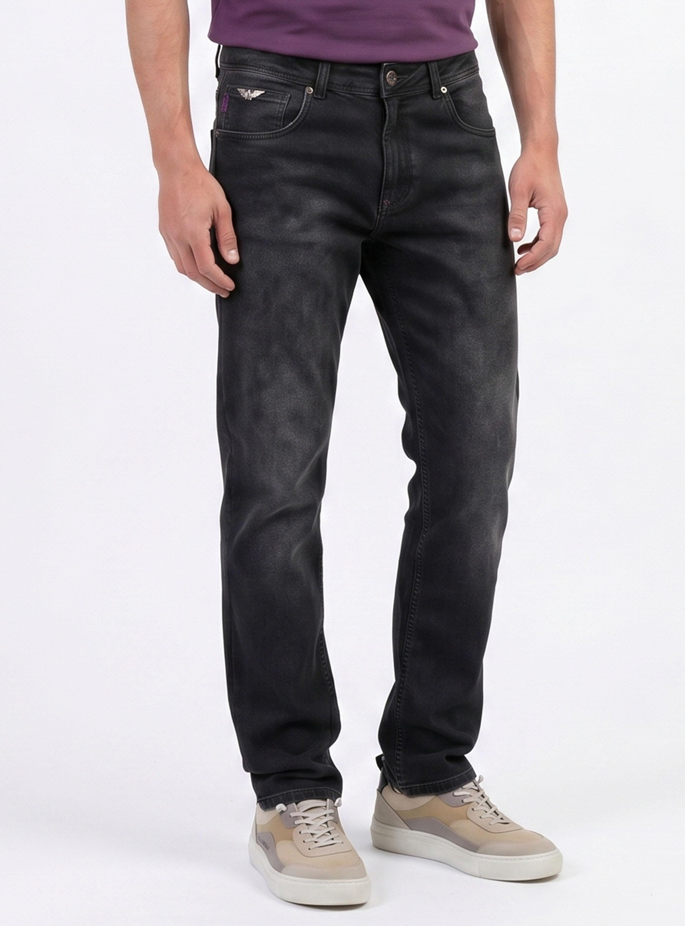 Jeans Straight Black Grey Embosse Bolsillo-0